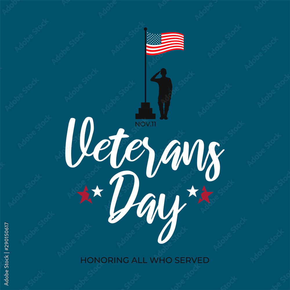 Stock-Vektorgrafik „Usa Veterans Day Greeting Card Template with Printable Veterans Day Greeting Cards