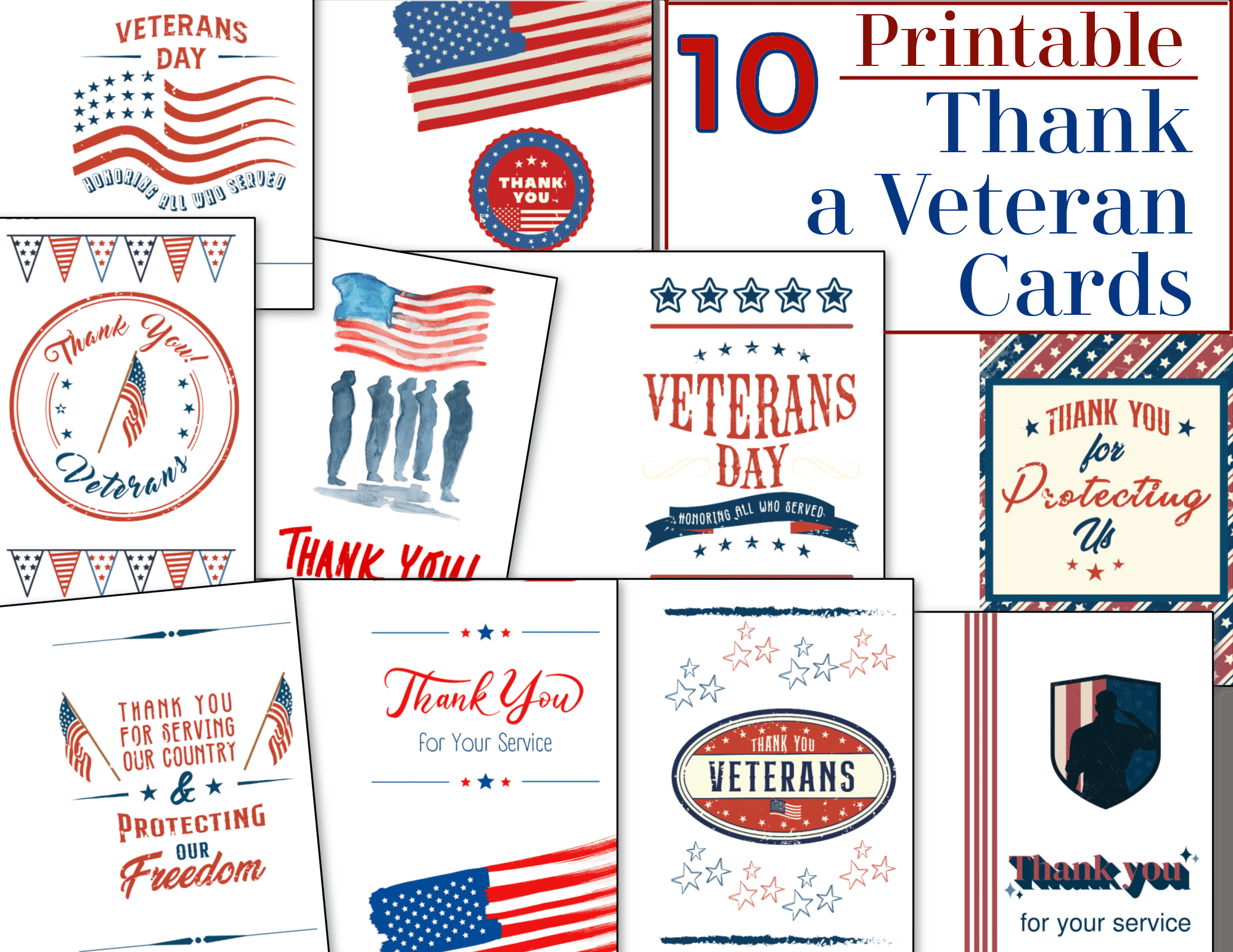 Thank A Veteran Cards - Free Printable - Organized 31 with Veterans Day Free Printable Cards