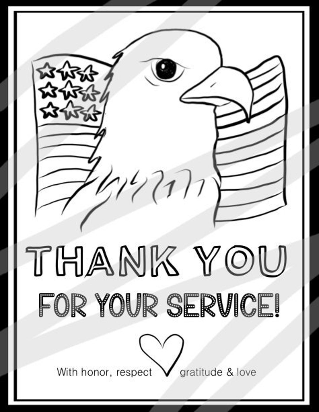 Thank You For Your Service - Veteran&amp;#039;S Day Gift - Coloring Page pertaining to Thank You Veterans Printable