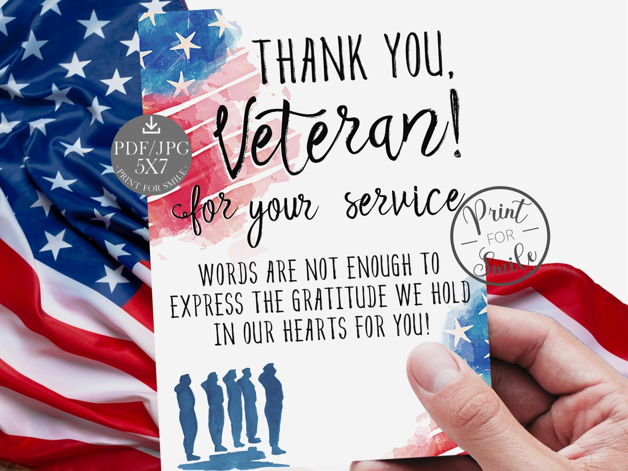 Thank You Veterans Day Card Printable Thank You For Your Service throughout Veterans Day Greeting Cards Printable