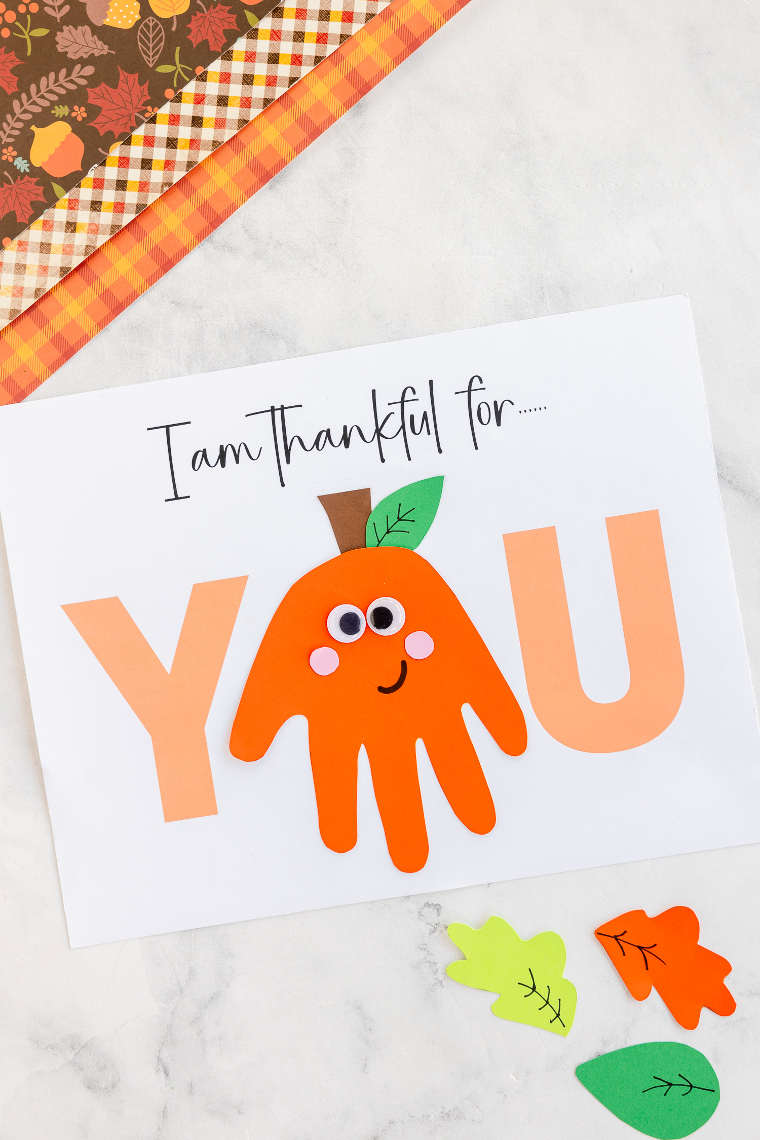 Thankful For You Handprint Pumpkin Printable - Made To Be A Momma in Free Printable I am Thankful For You