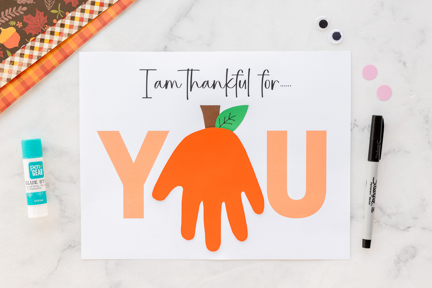 Thankful For You Handprint Pumpkin Printable - Made To Be A Momma with regard to Free Printable I Am Thankful For You For Cards
