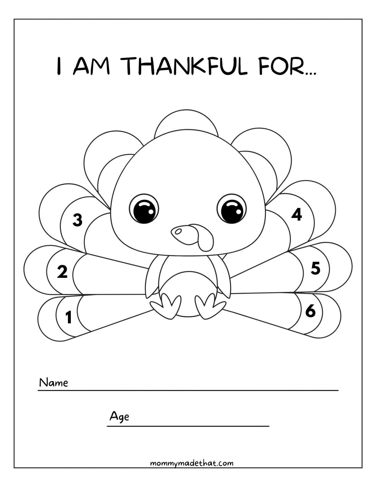 Thankful Turkey Printable with regard to Free Printable I am Thankful Turkey Worksheet