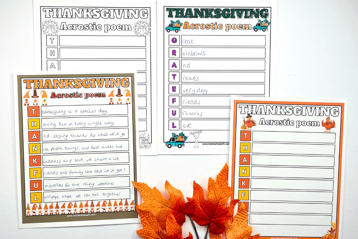 Thanksgiving Acrostic Poem Templates (4 Free Printables) with regard to Thanksgiving Acrostic Poem Template