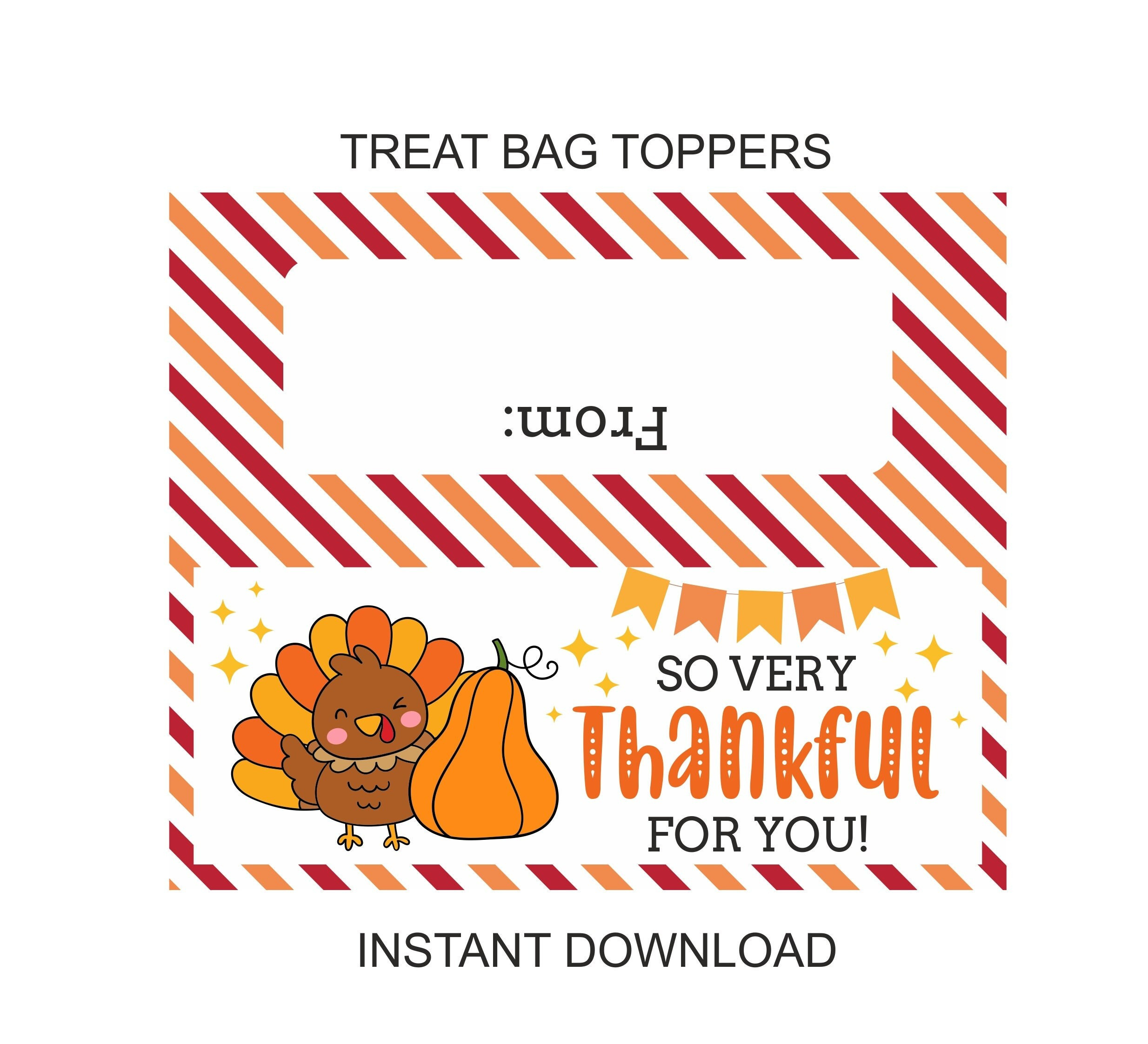 Thanksgiving Bag Topper Printable / Thanksgiving Treat Bag Topper pertaining to Free Printable Thanksgiving Treat Bag Toppers