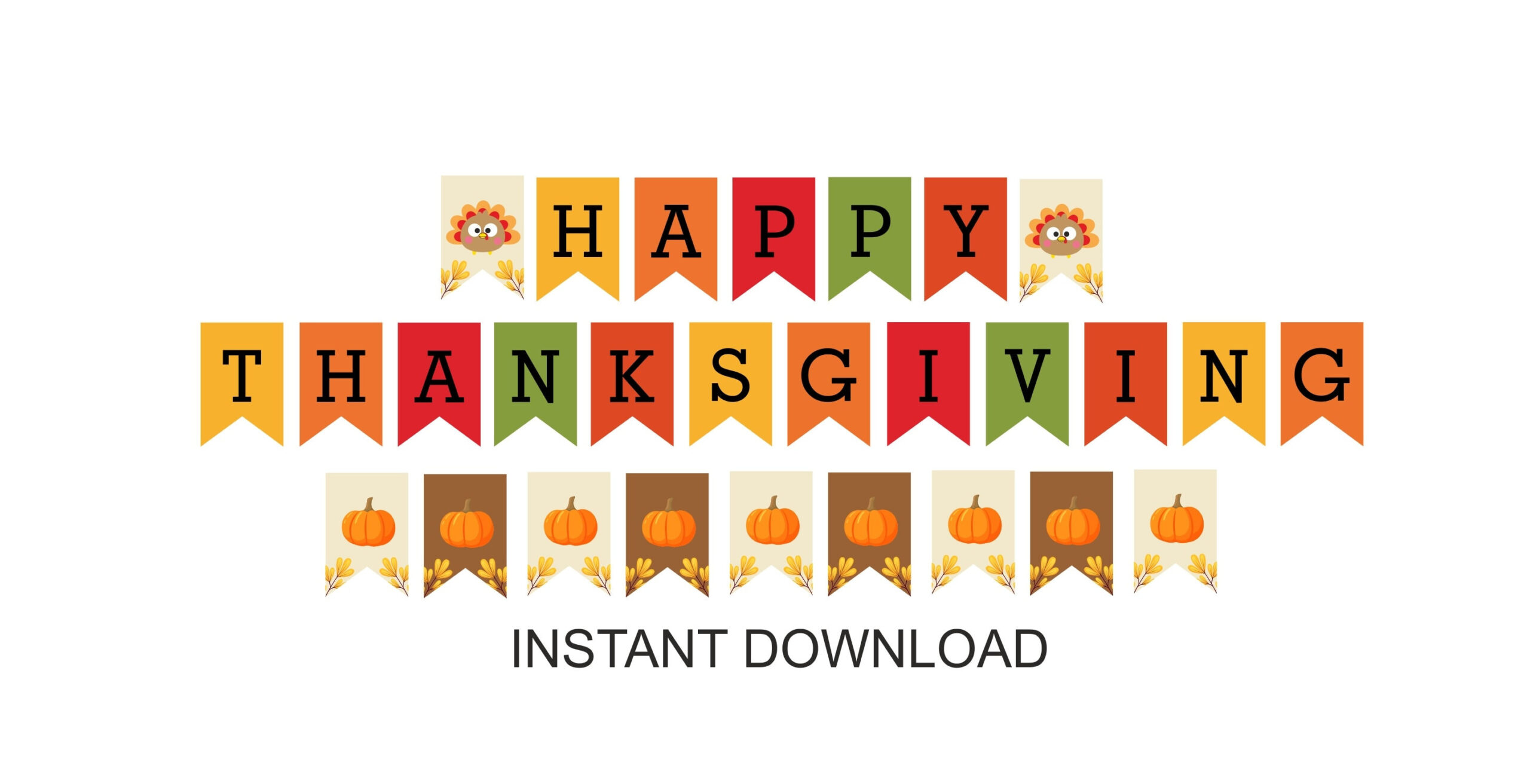 Thanksgiving Banner Printable / Happy Thanksgiving Banner throughout Happy Thanksgiving Printable Image