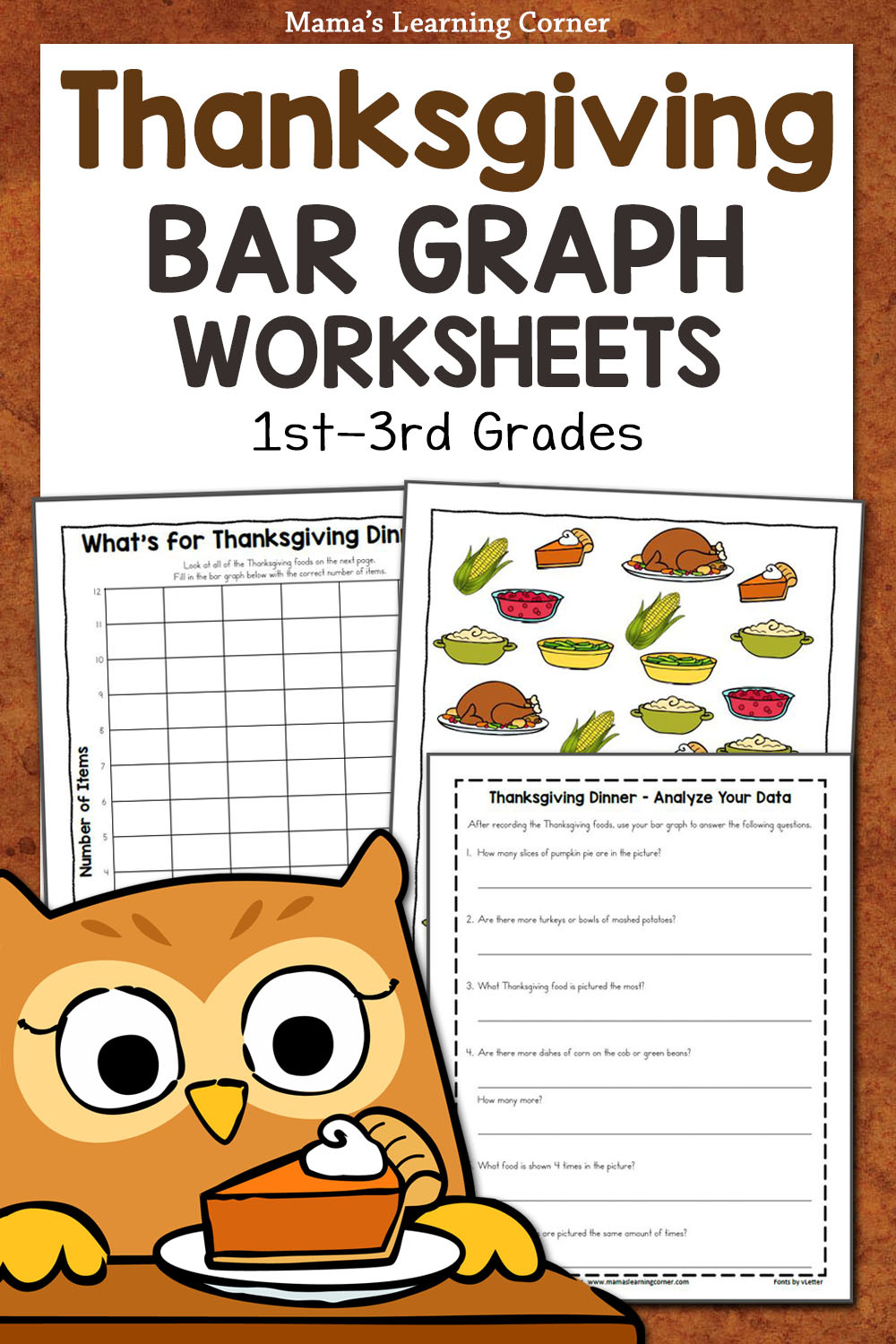 Thanksgiving Bar Graph Worksheet Packet - Mamas Learning Corner regarding Thanksgiving Pumpkin Graphing Worksheet