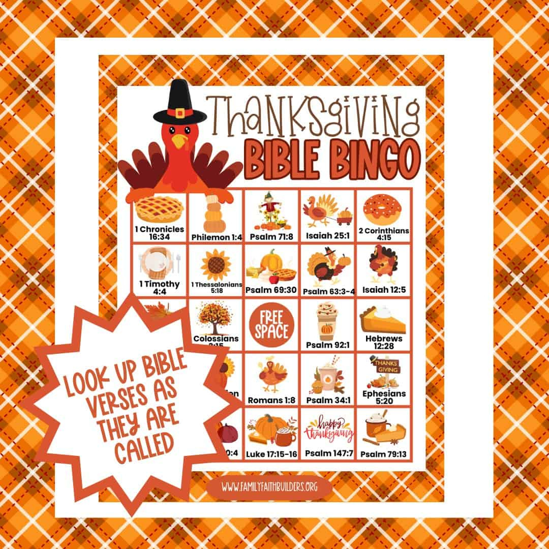 Thanksgiving Bible Bingo - Family Faith Builders within Thanksgiving Christian Bingo Printables