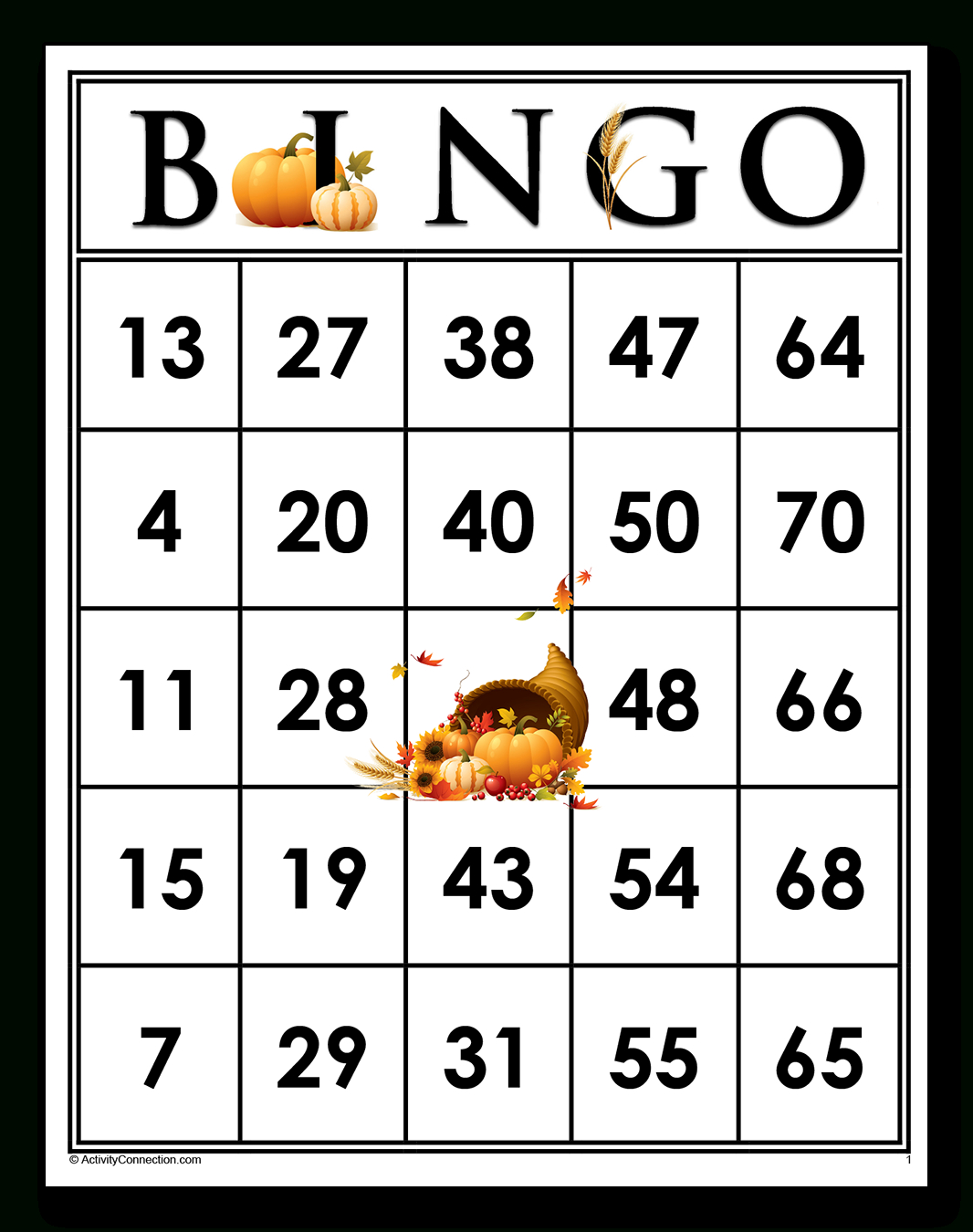 Thanksgiving Bingo Cards (Printable) - Activity Connection with regard to Free Printable Thanksgiving Bingo Cards With Numbers