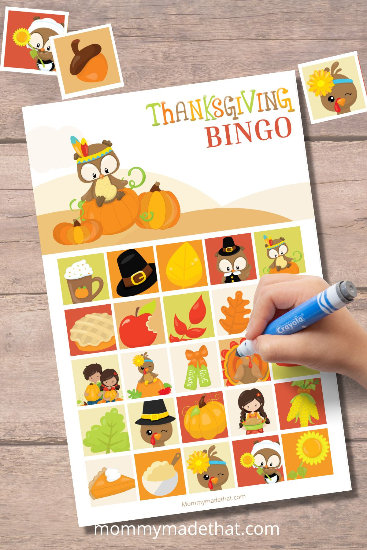 Thanksgiving Bingo (Cute Free Printable Cards) with regard to Printable Crayola Thanksgiving Bingo Boards