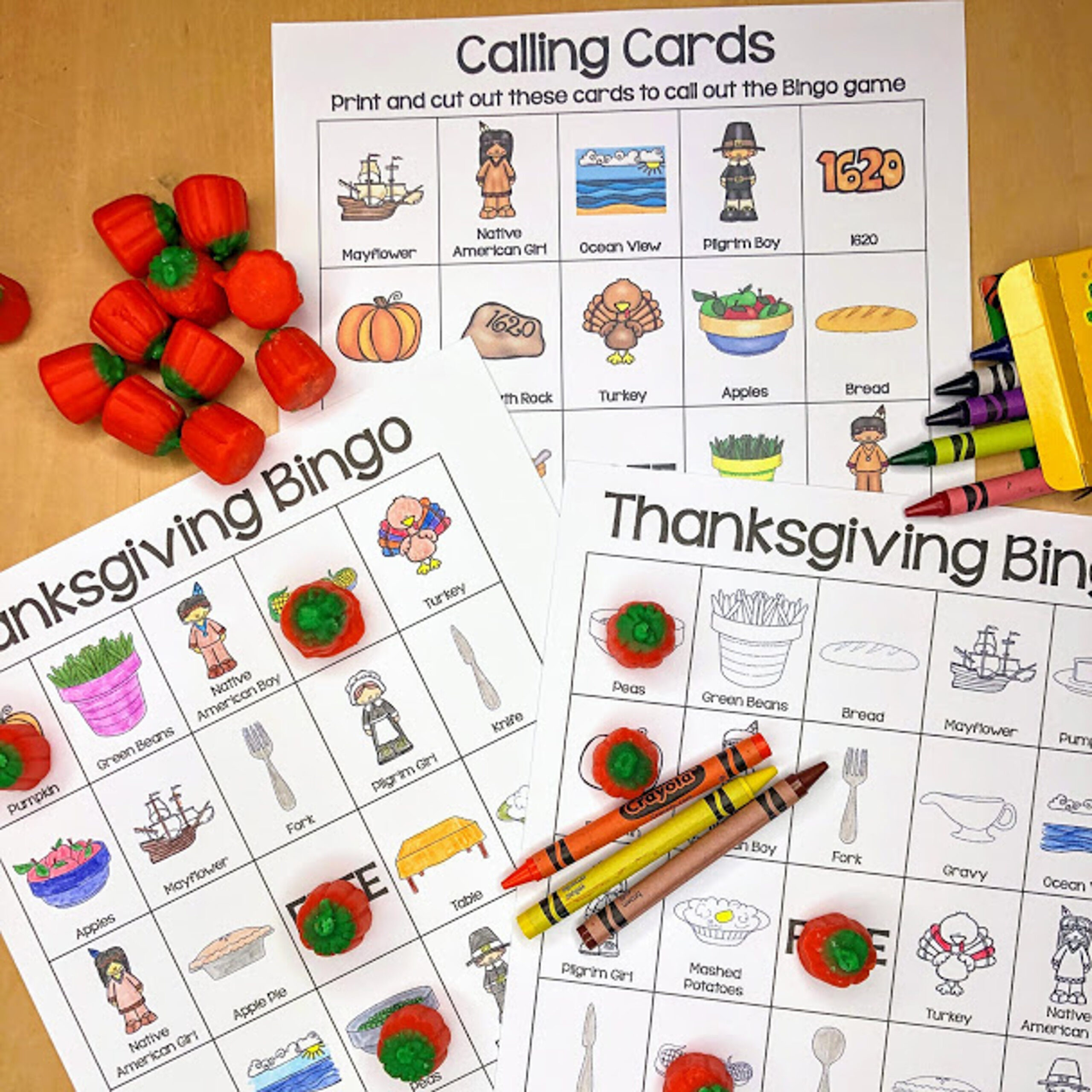 Thanksgiving Bingo Game: 36 Unique Cards (Digital Download) - Etsy in Printable Crayola Thanksgiving Bingo Boards