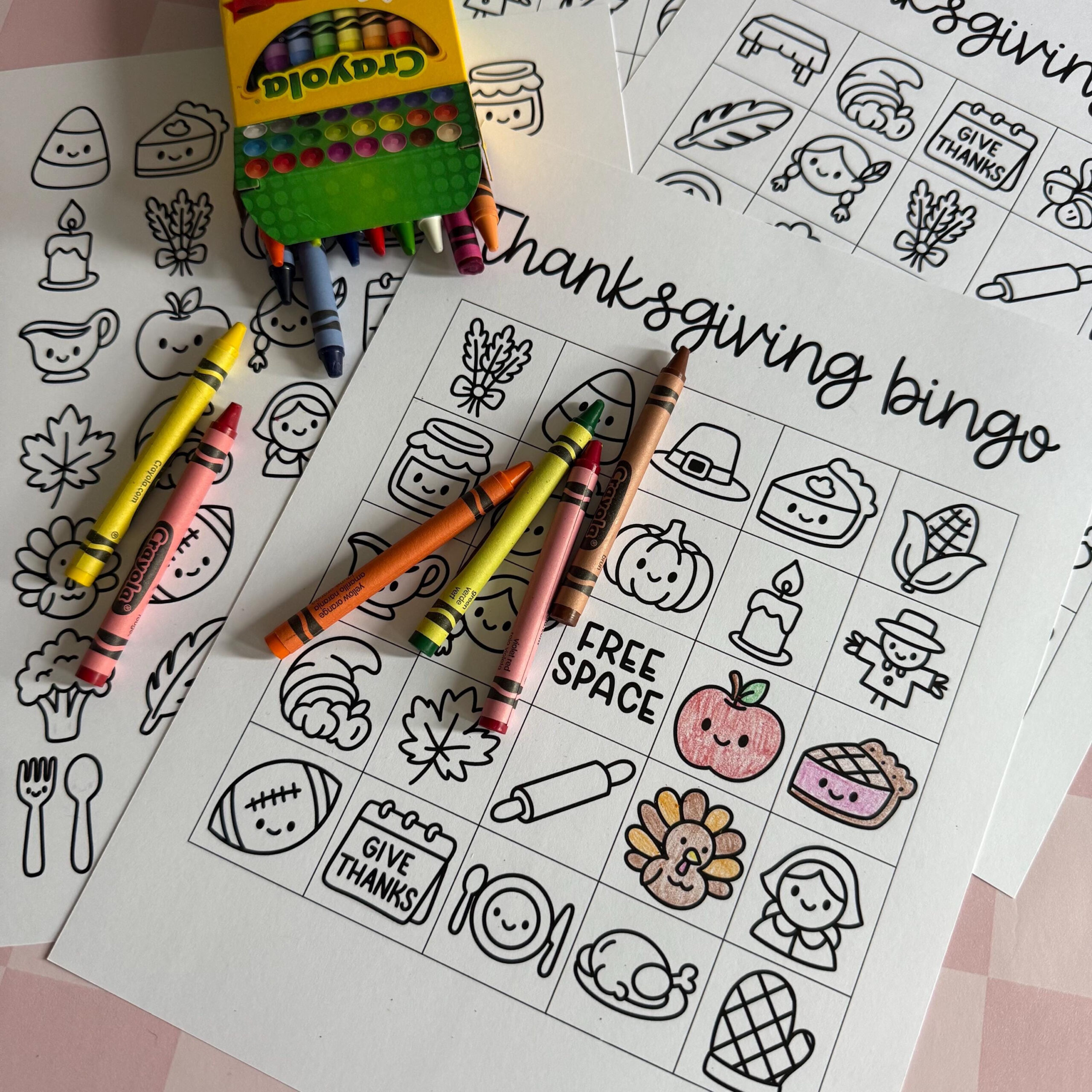 Thanksgiving Bingo Printable – Kids Coloring Activity, Classroom intended for Printable Crayola Thanksgiving Bingo Boards