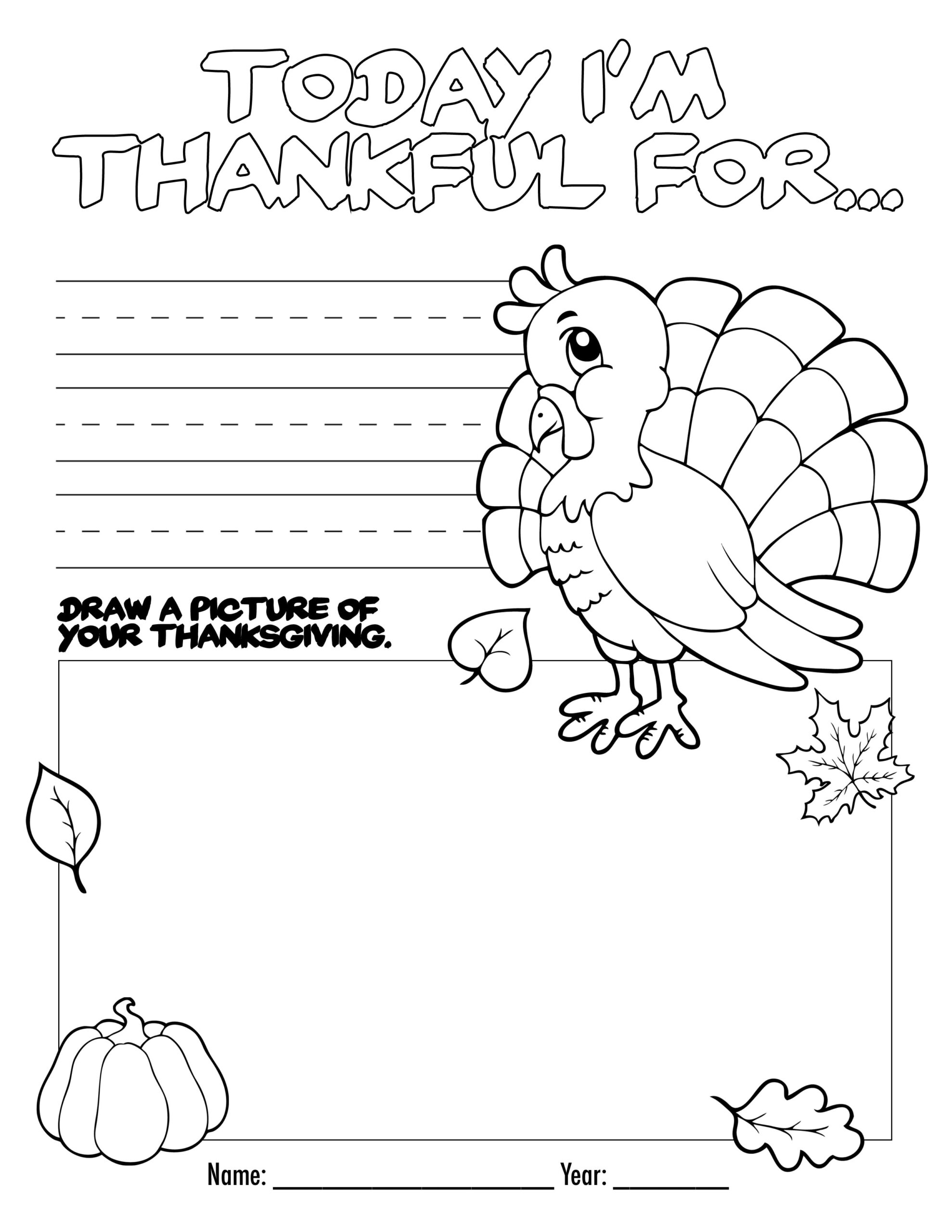Thanksgiving Coloring Book Free Printable For The Kids! for Free Printable Thanksgiving Color Page