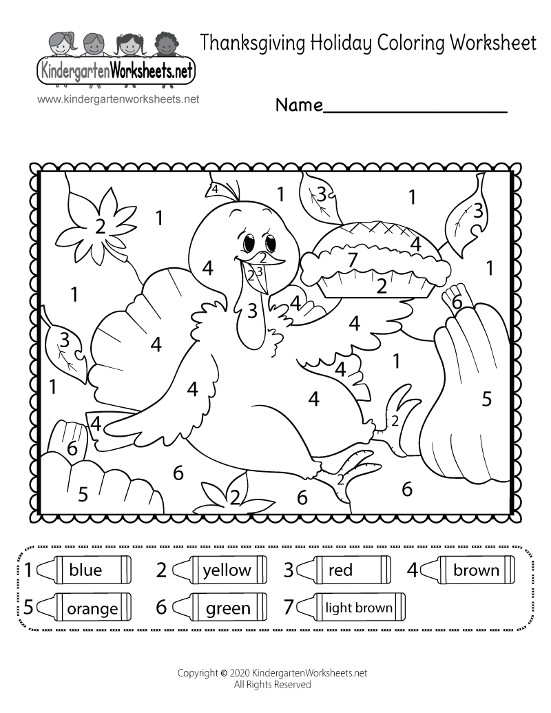 Thanksgiving Colornumber Worksheet - Free Printable, Digital throughout Free Printable Thanksgiving Math Coloring Worksheets