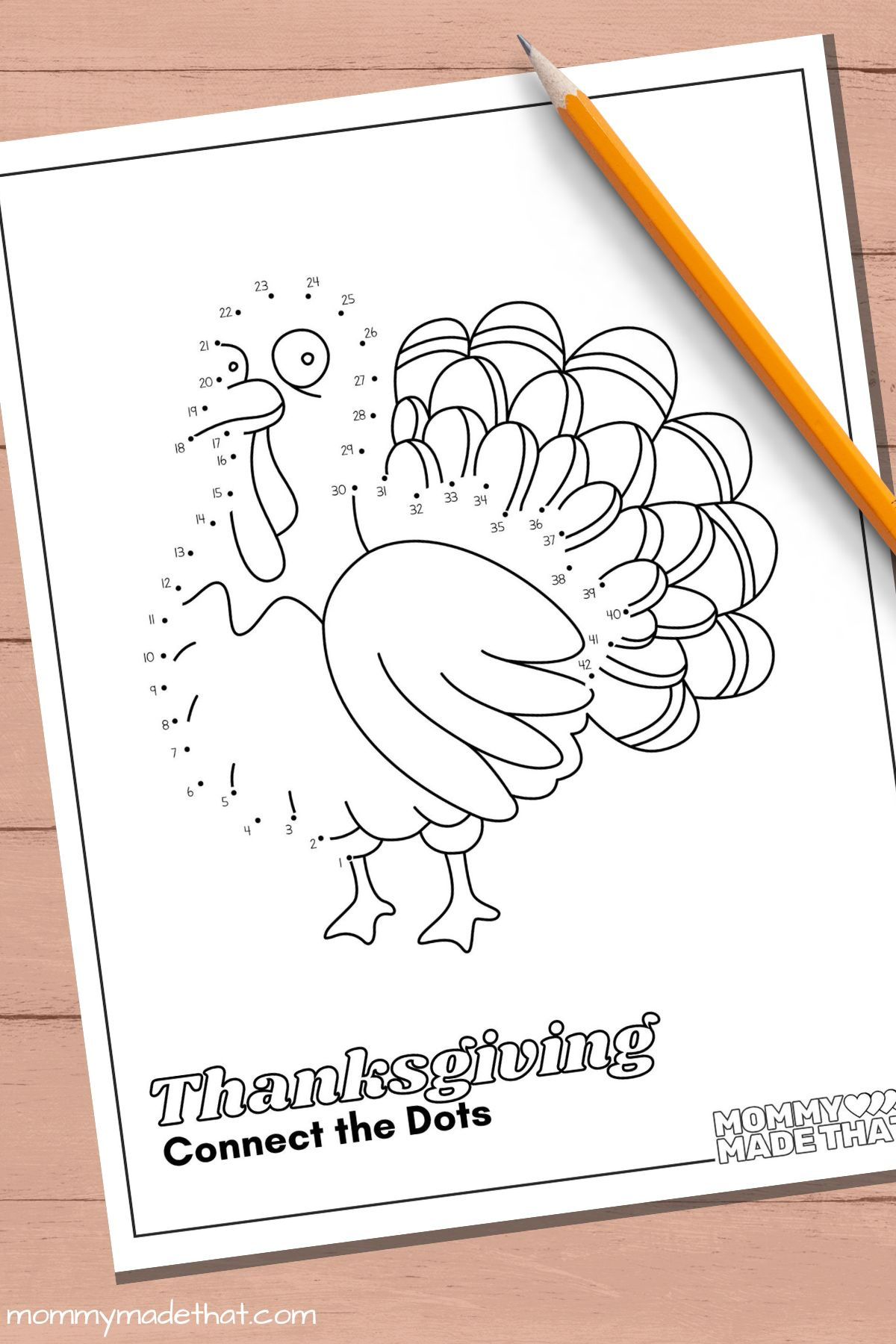 Thanksgiving Connect The Dots (Lots Of Fun Free Printables!) inside Dot To Dot Turkey Printable Free