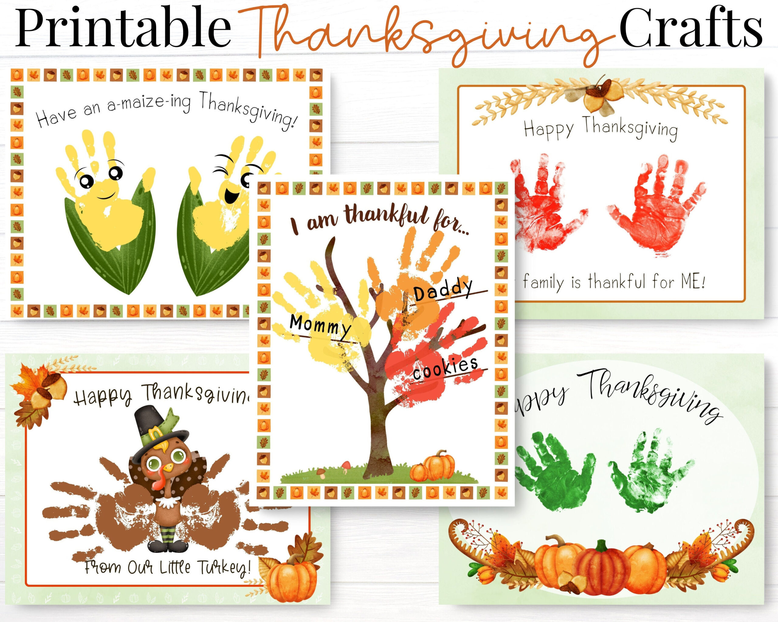 Thanksgiving Crafts For Kids, Printable Handprint Art Activities throughout Thanksgiving Crafts For Kids Printable