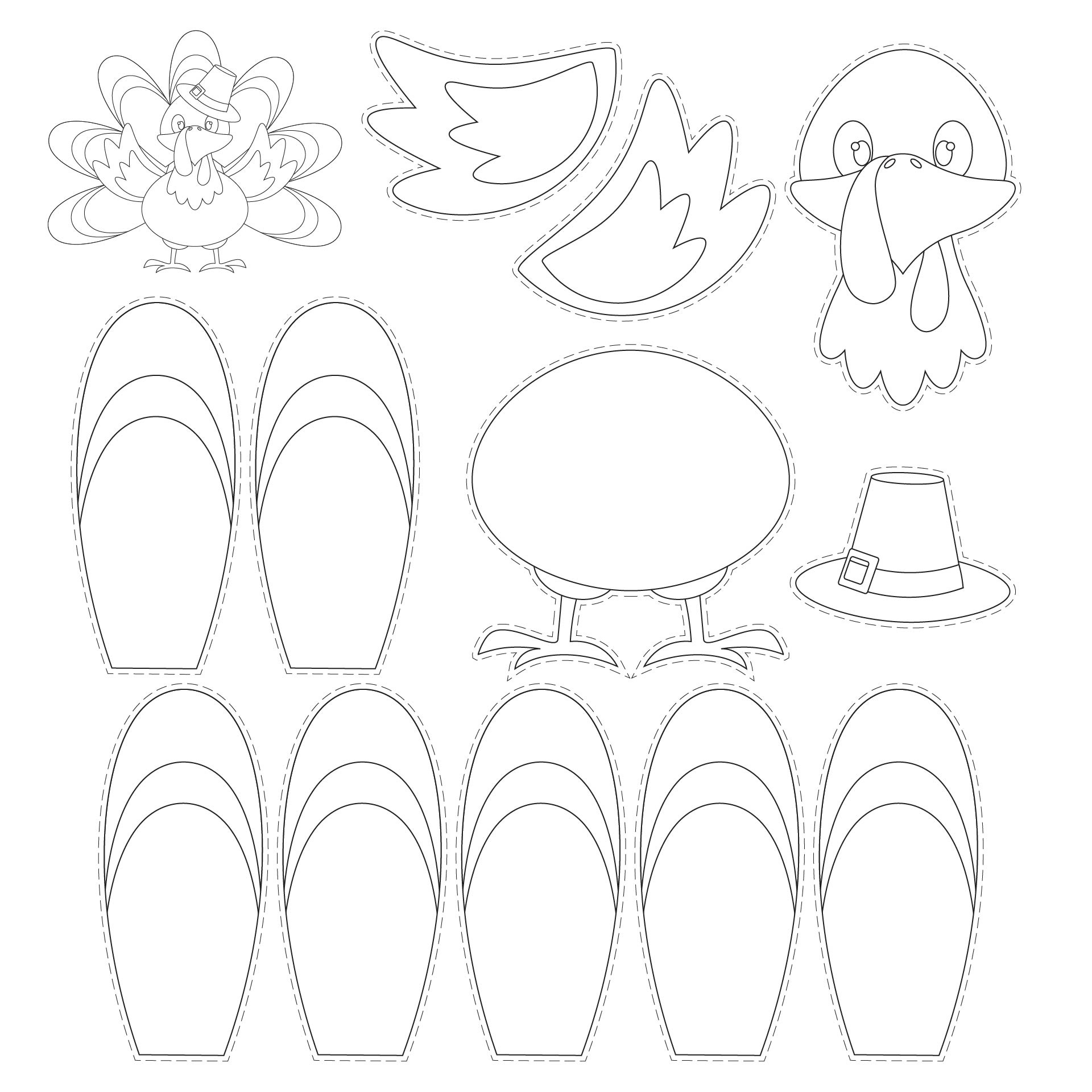 Thanksgiving Cut Out Printable - Printable Party Favors within Printable Thanksgiving Cut Outs