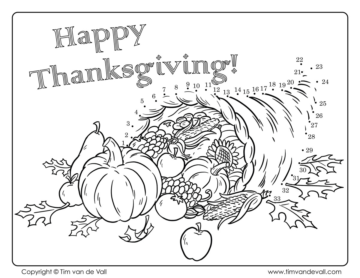 Thanksgiving-Dot-To-Dot - Tim&amp;#039;S Printables for Thanksgiving Dot to Dot Printables
