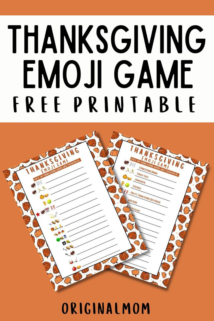 Thanksgiving Emoji Pictionary Game Free Printable - Originalmom with regard to Free Printable Thanksgiving Emoji Game