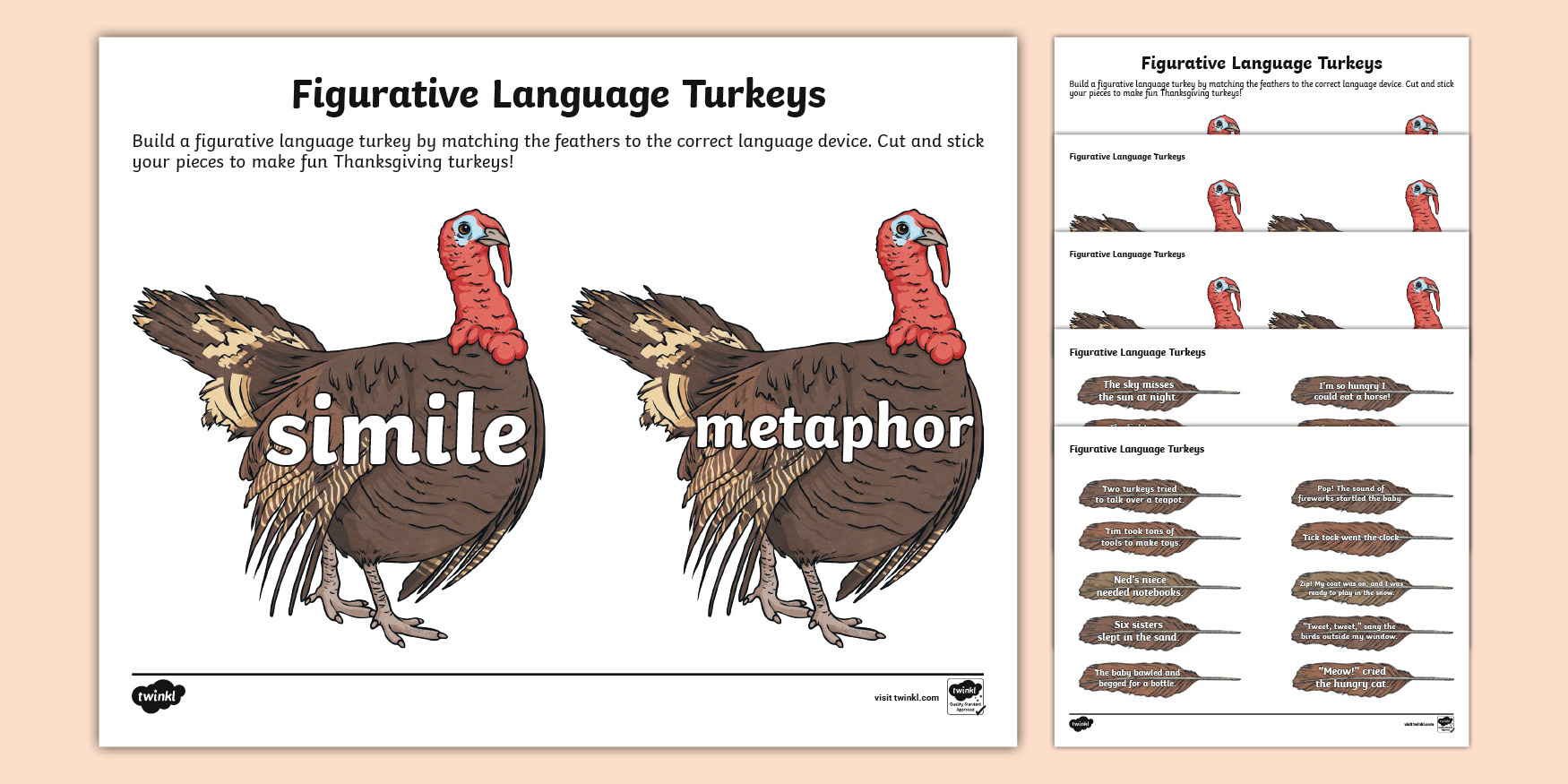 Thanksgiving Figurative Language Worksheet | Twinkl Usa intended for Thanksgiving Figurative Language Worksheet Answer Key