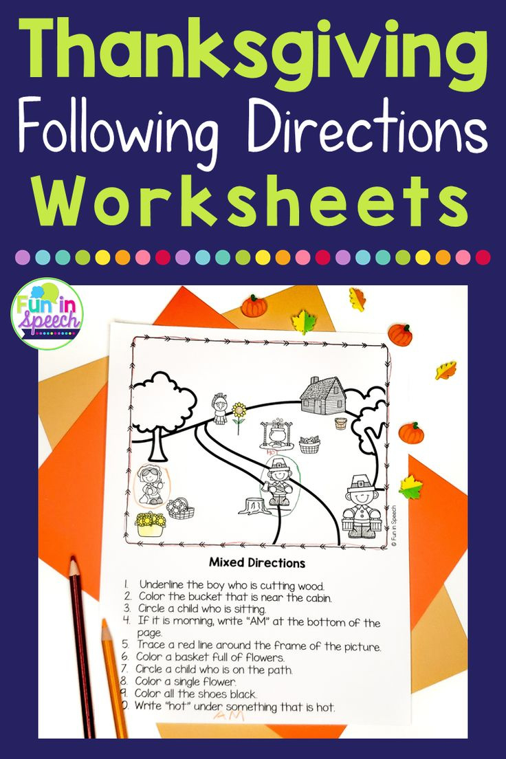 Thanksgiving Following Direction Worksheets regarding Following Directions Thanksgiving Worksheet