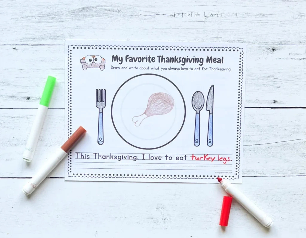 Thanksgiving Food Worksheet | Coloring And Cut Paste Activity intended for My Thanksgiving Plate Printable