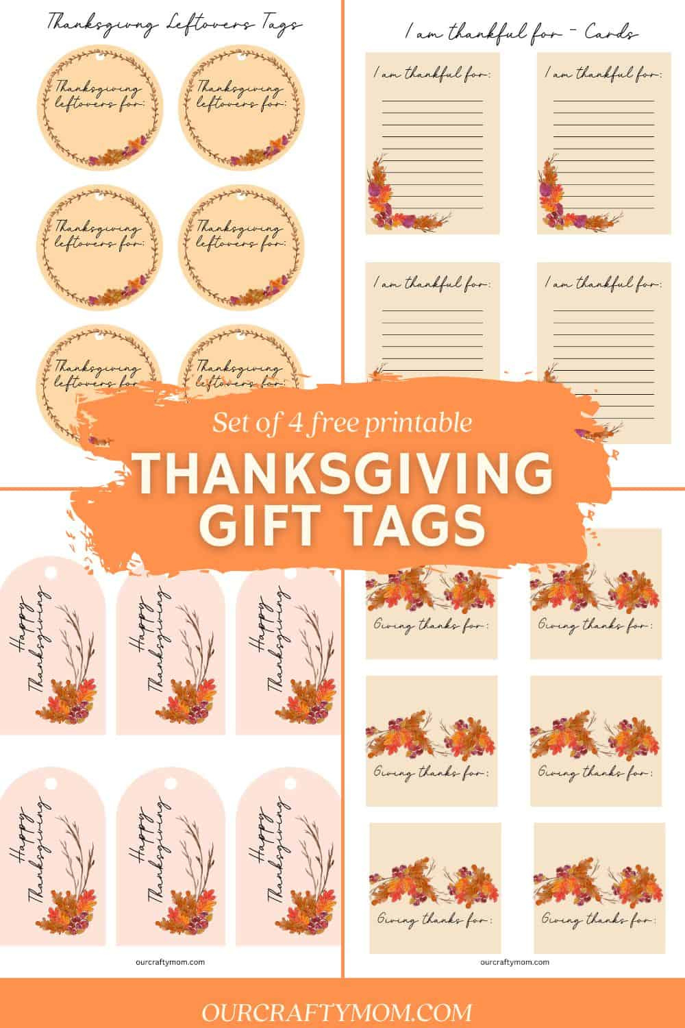 Thanksgiving Gift Tags - 4 Free Printable Designs inside Thanksgiving Tags Free Printable