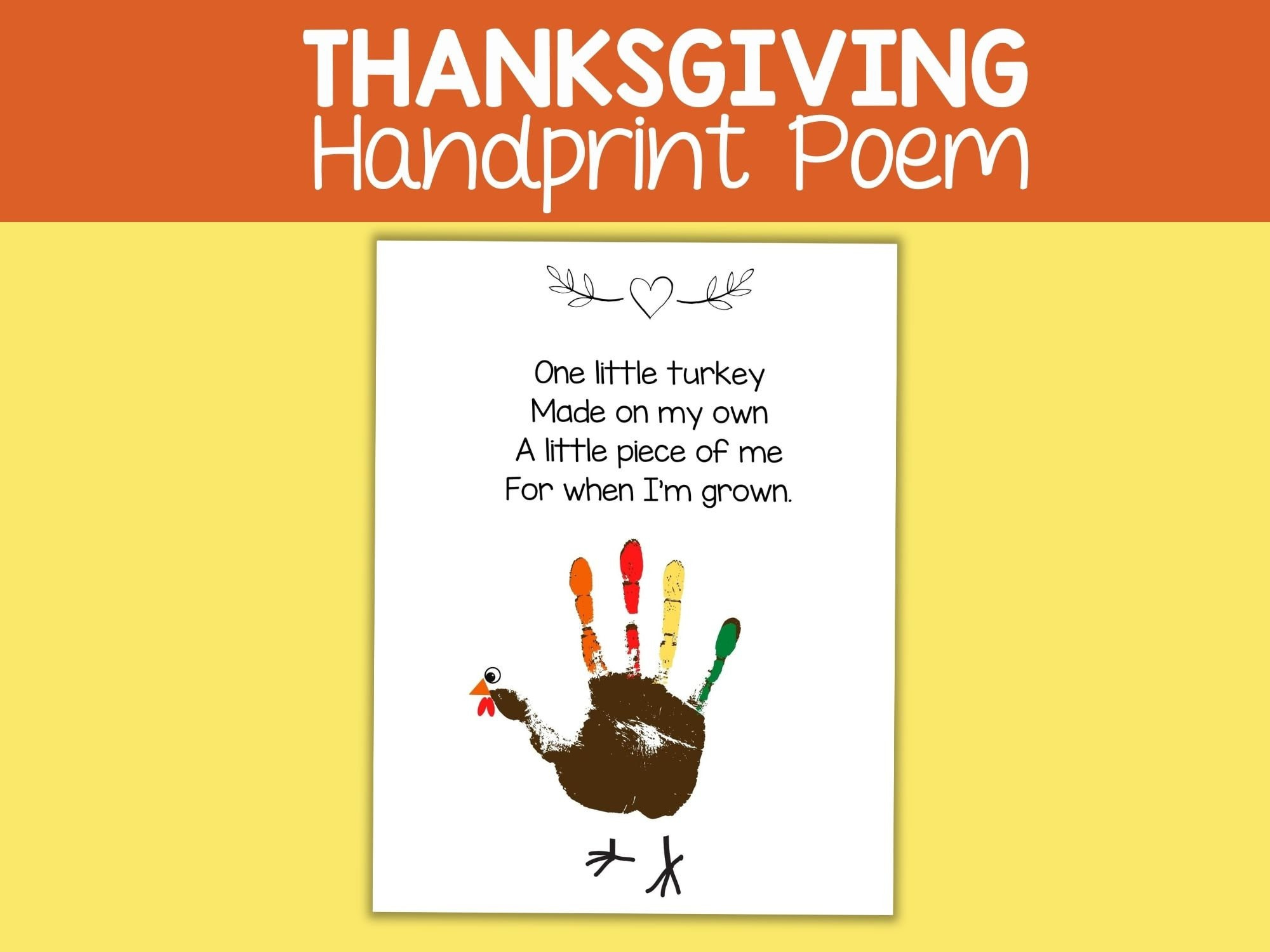 Thanksgiving Handprint Art Turkey Poem, Fall Crafts For Kids pertaining to Handprint Poem For Thanksgiving