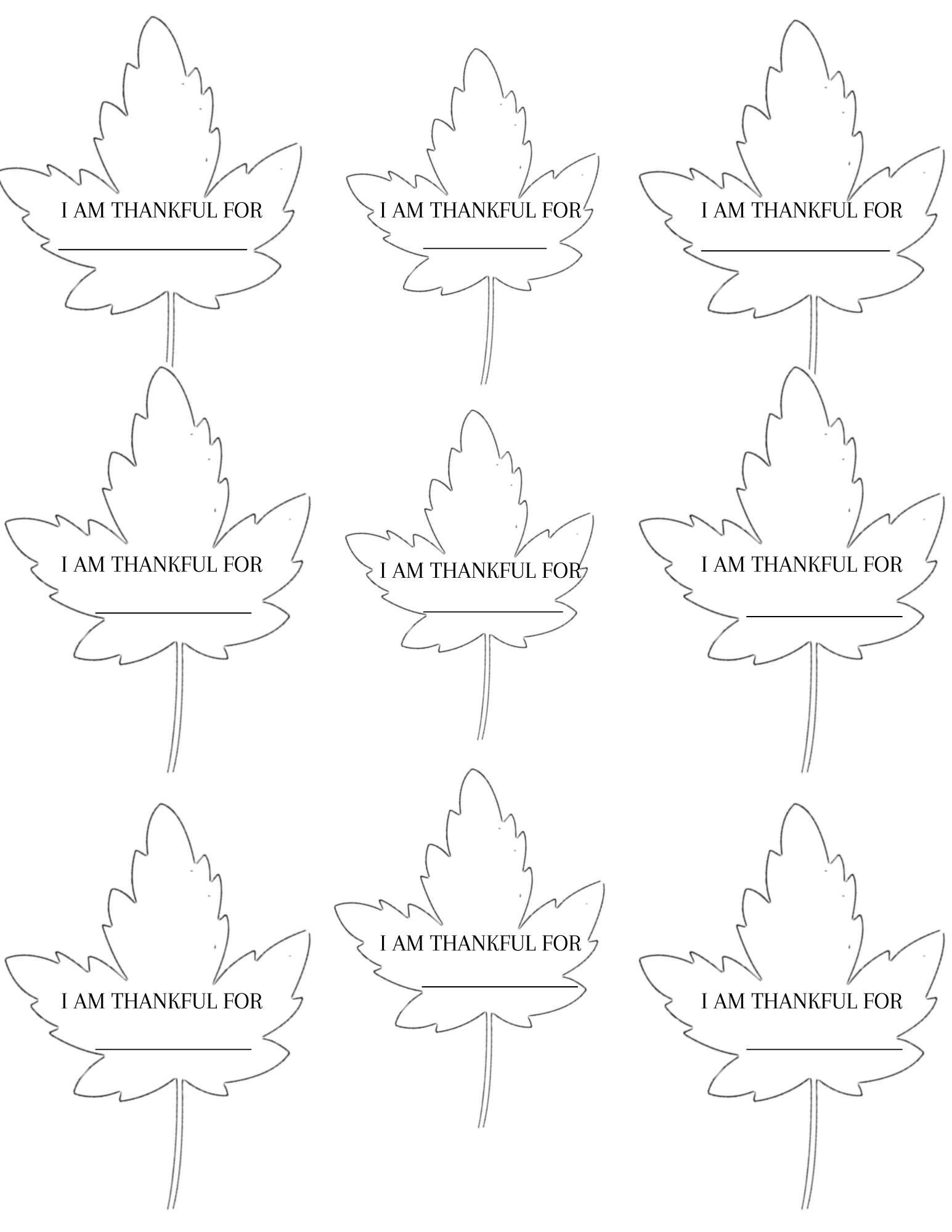 Thanksgiving I Am Thankful For Leaves Printable Download, Thankful intended for I am Thankful For Leaf Printable