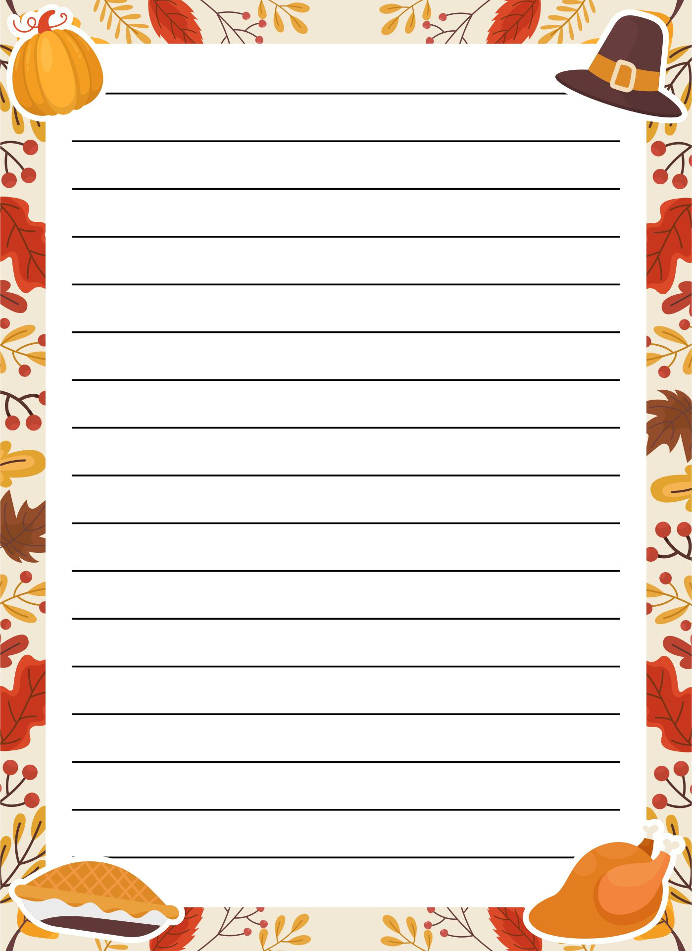 Thanksgiving Letter Head - 6 Free Pdf Printables | Printablee pertaining to Thanksgiving Stationery Free Printable