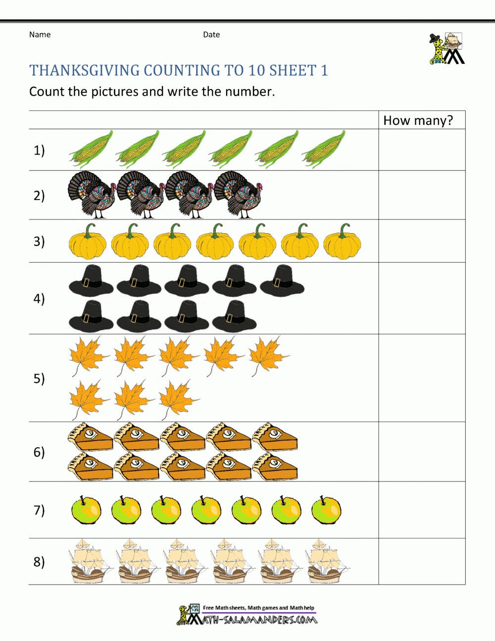 Thanksgiving Math Activities For Kindergarten pertaining to Thanksgiving Worksheets Elementary