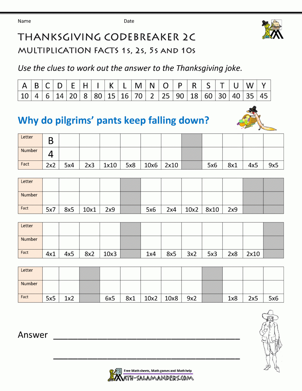 Thanksgiving Math Worksheets 2Nd Grade regarding Free Printable Thanksgiving Math
