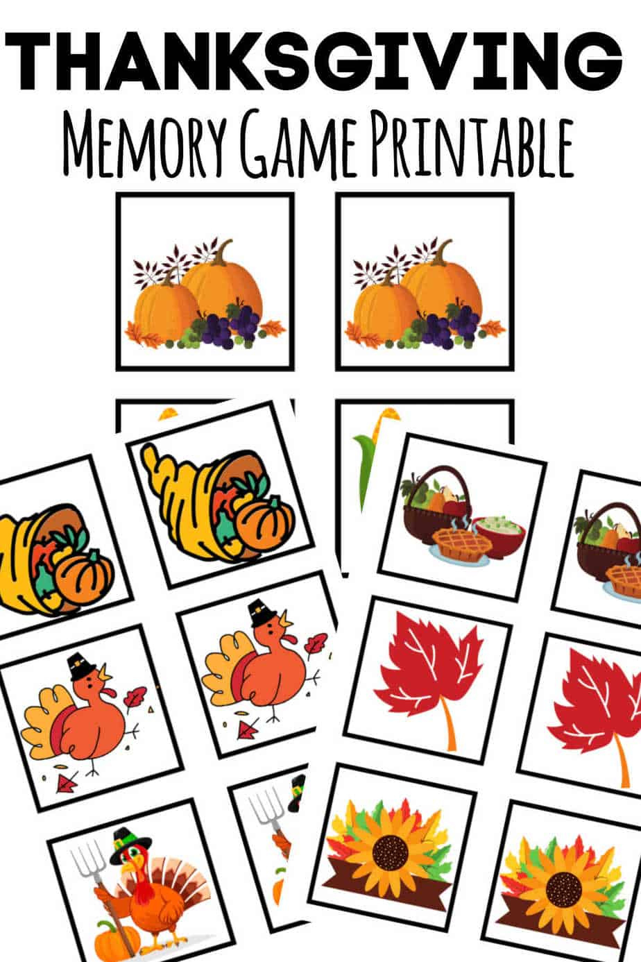 Thanksgiving Memory Game • The Best Kids Crafts And Activities with Thanksgiving Memory Game Printable
