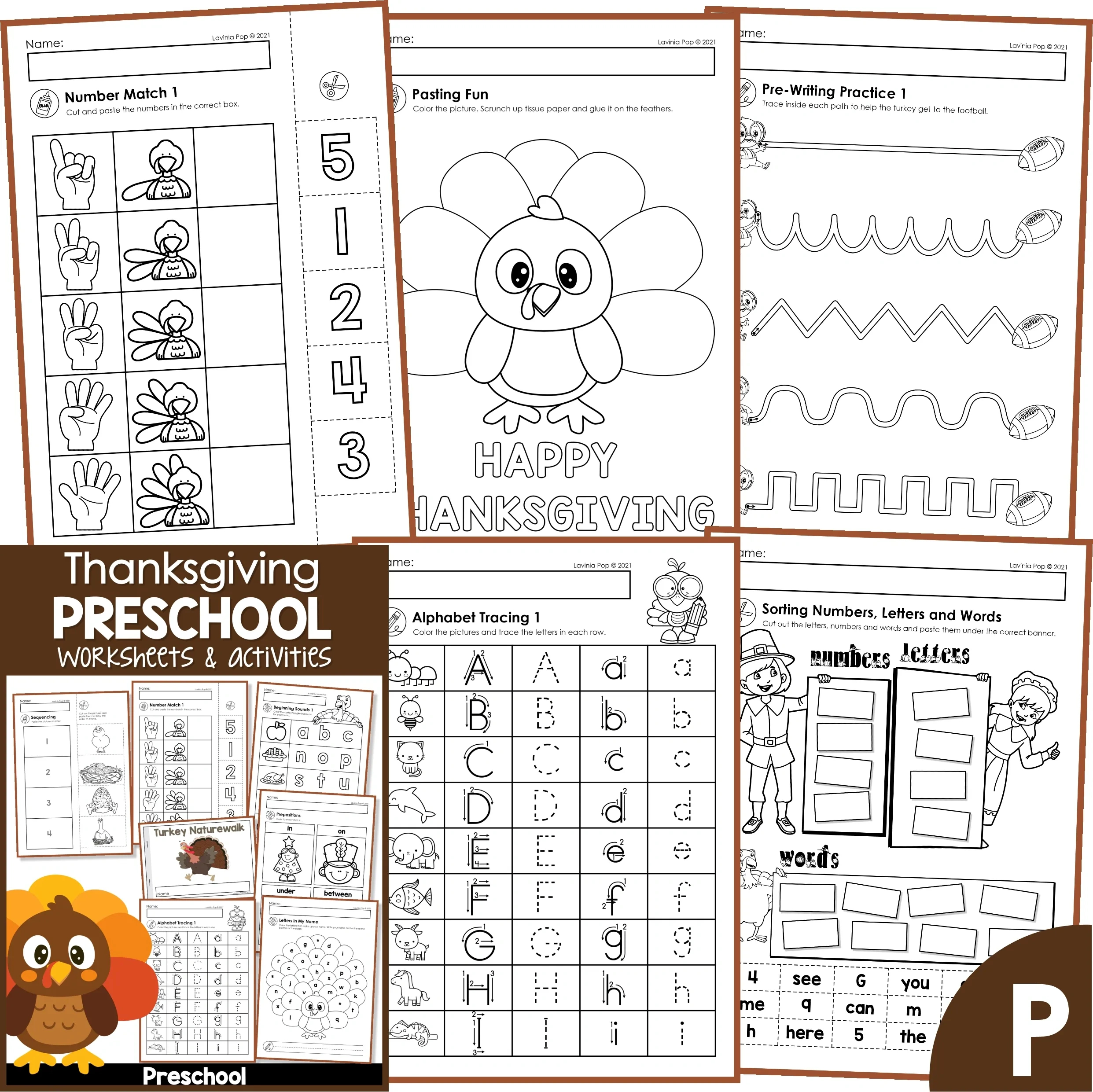 Thanksgiving No Prep Preschool Worksheets &amp;amp; Activities - In My World regarding Thanksgiving Pre-K Worksheets Free Printable