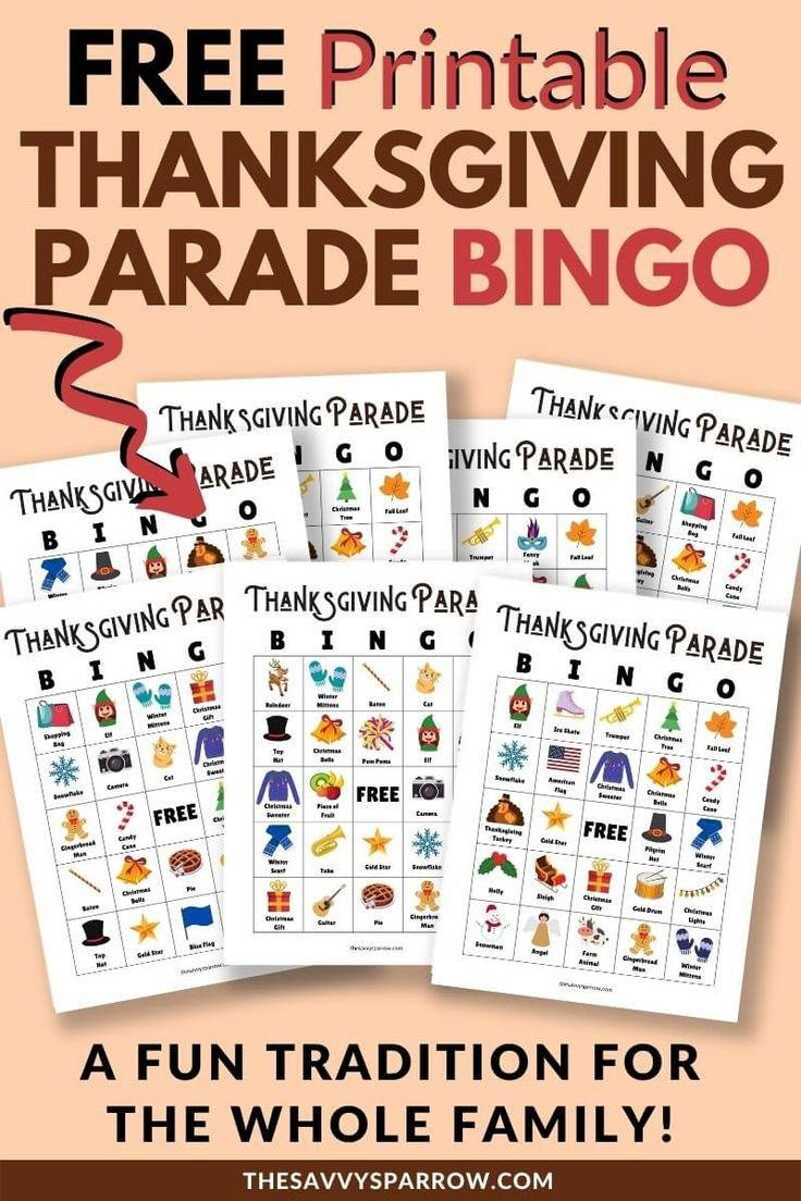 Thanksgiving Parade Bingo Game - Free Printable Thanksgiving Game within Thanksgiving Parade Bingo Printable