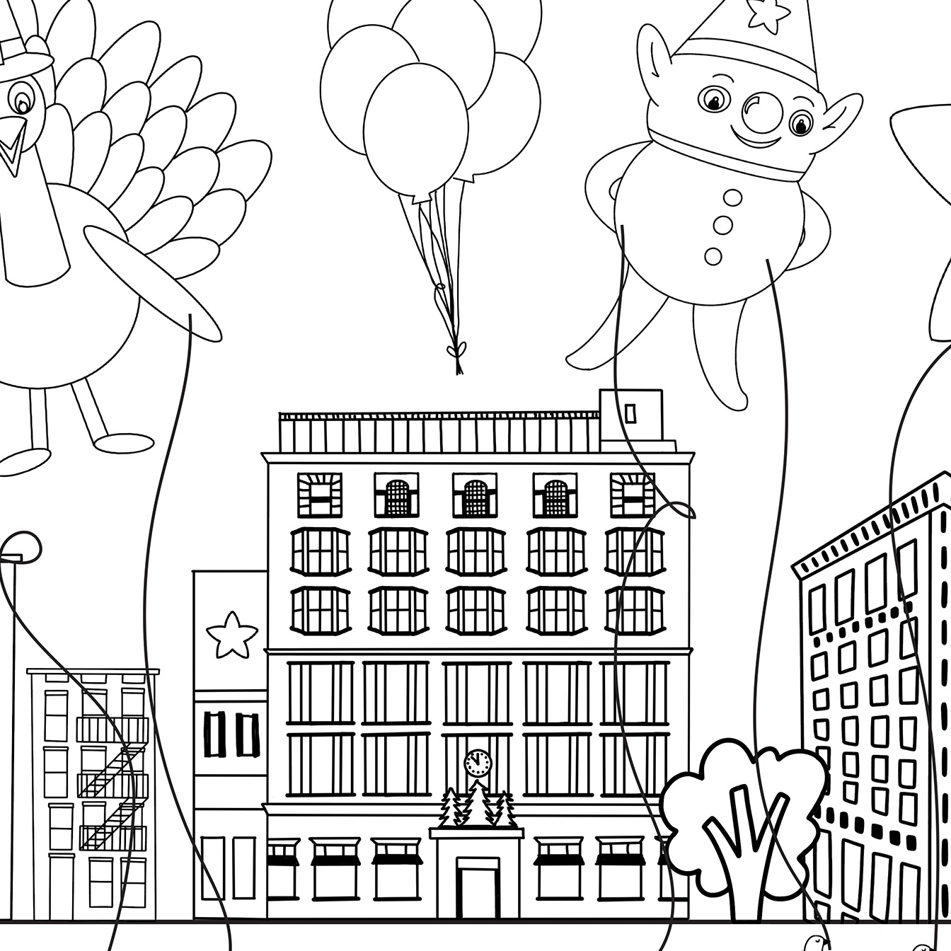 Thanksgiving Parade Placemat Coloring Page - Pineapple Paper Co. for Macy&amp;amp;#039;s Thanksgiving Day Parade Printables