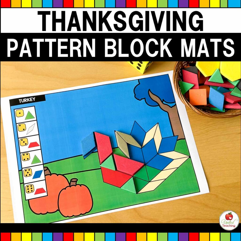 Thanksgiving Pattern Block Mats Packet - United Teaching within Turkey Pattern Block Printable