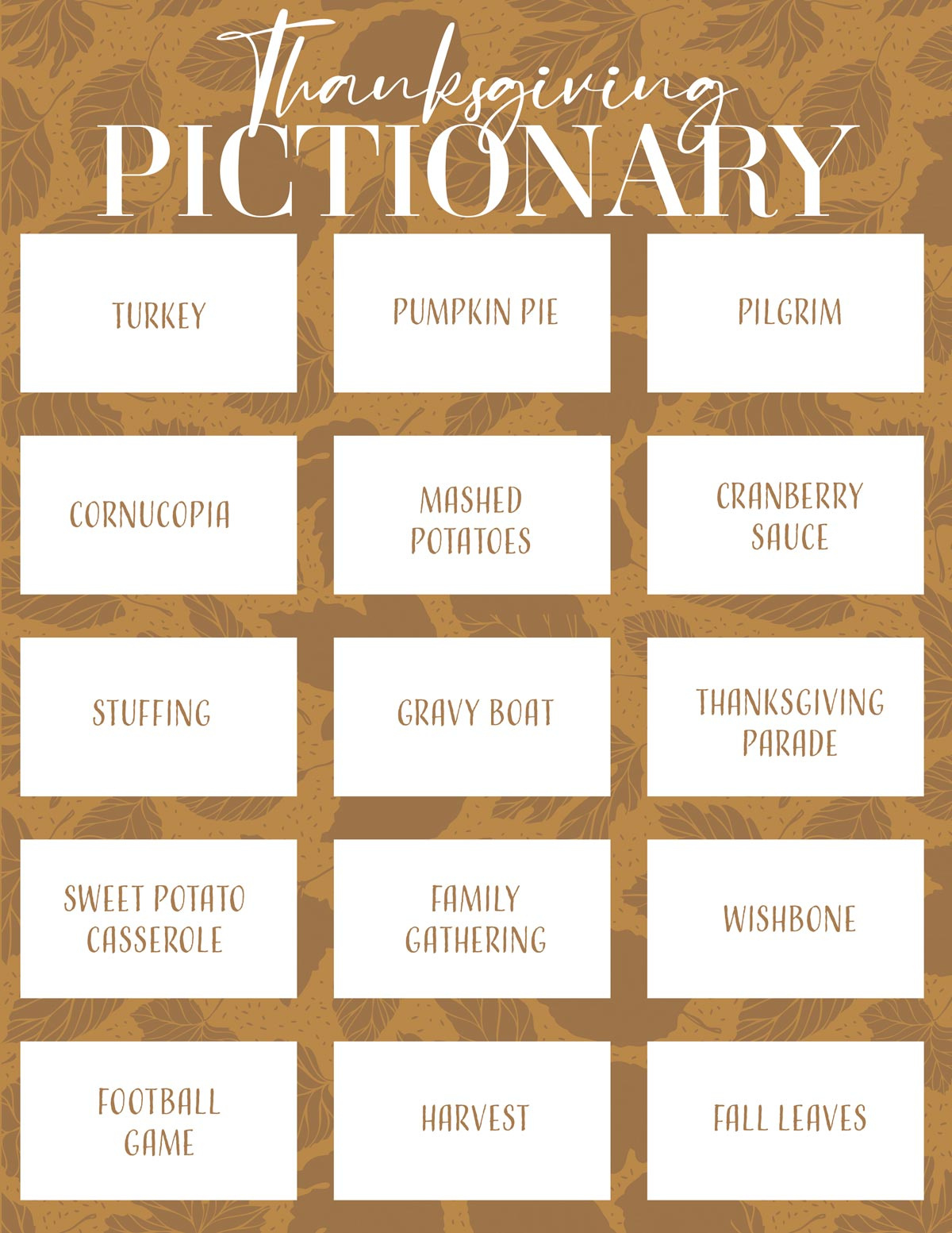 Thanksgiving Pictionary: Free Printable Fun! | Skip To My Lou within Thanksgiving Pictionary Free Printable