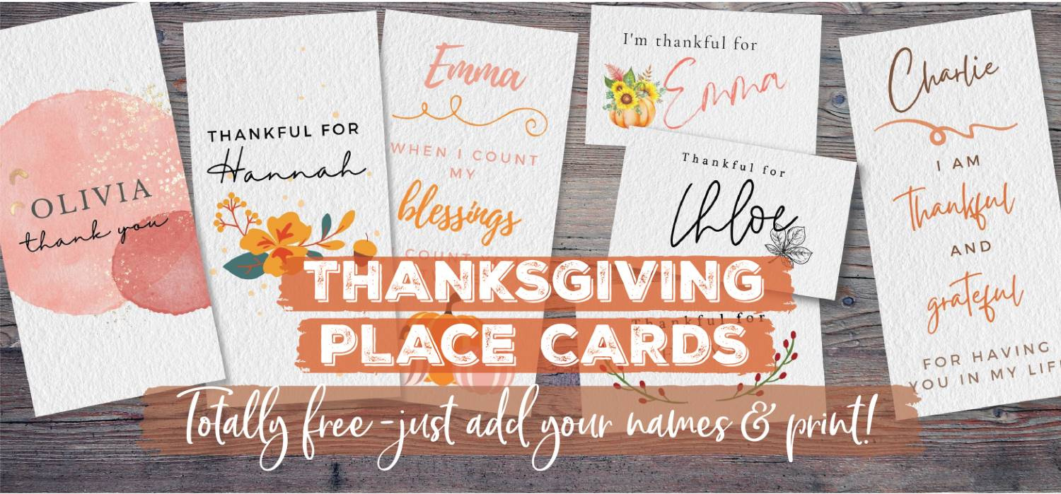 Thanksgiving Place Cards | Free Printables - Just Customize &amp;amp; Print! inside Thanksgiving Free Printable Place Cards