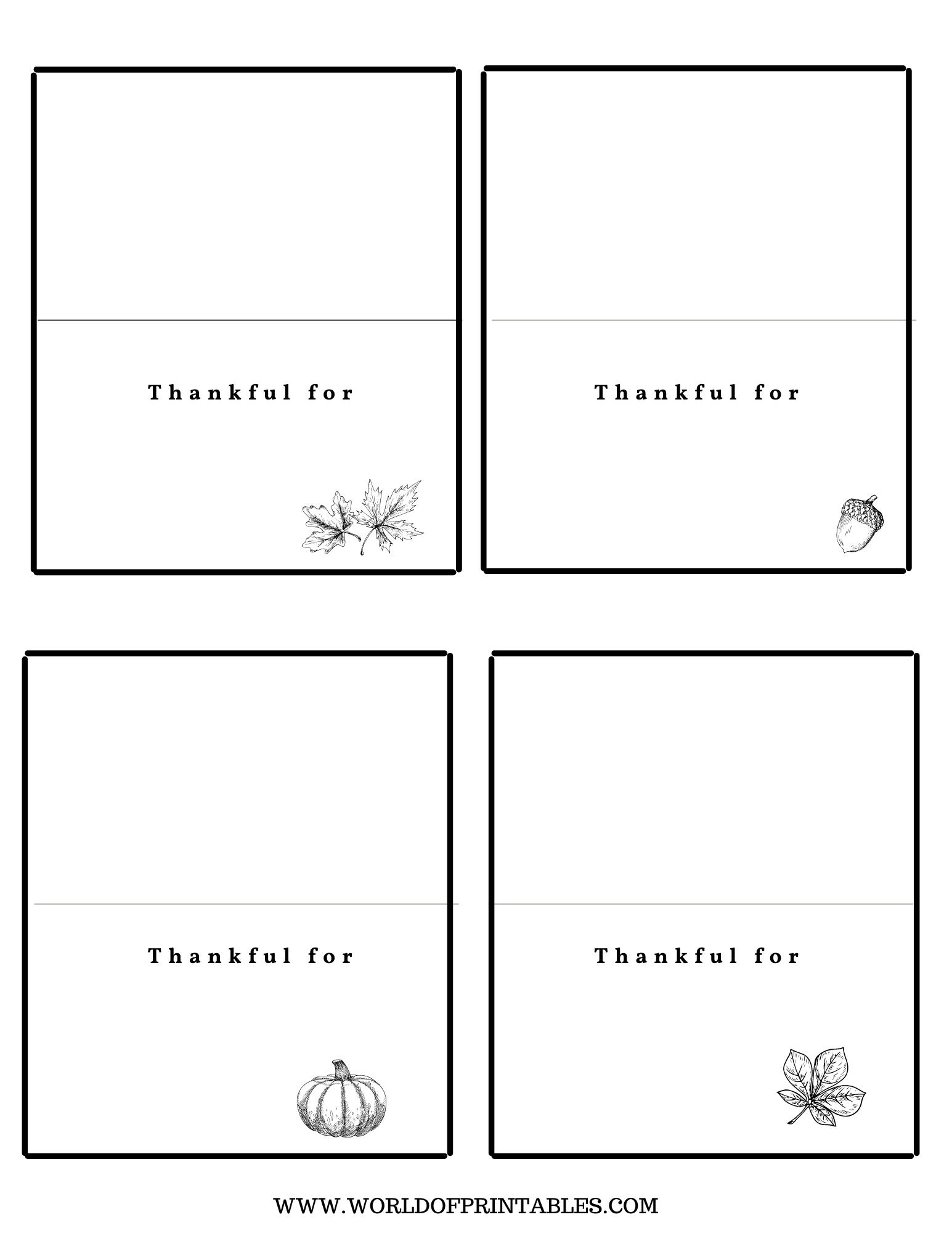 Thanksgiving Place Cards | Free Printables - Just Customize &amp;amp; Print! throughout Free Printable Thanksgiving Place Cards To Color