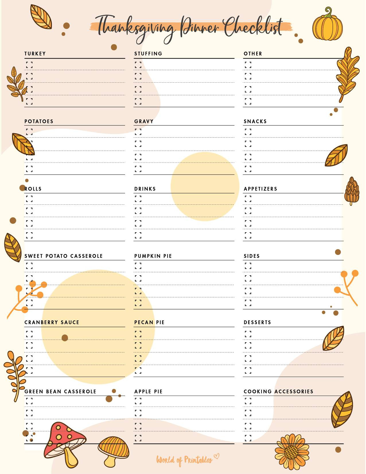 Thanksgiving Planner - Free 60 Page Planner That&amp;#039;S Perfect For within Thanksgiving Menu Planner Template Free