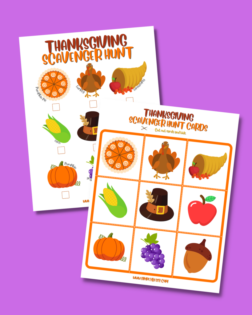 Thanksgiving Scavenger Hunt - Free Printable Game For Kids throughout Turkey Scavenger Hunt Free Printable