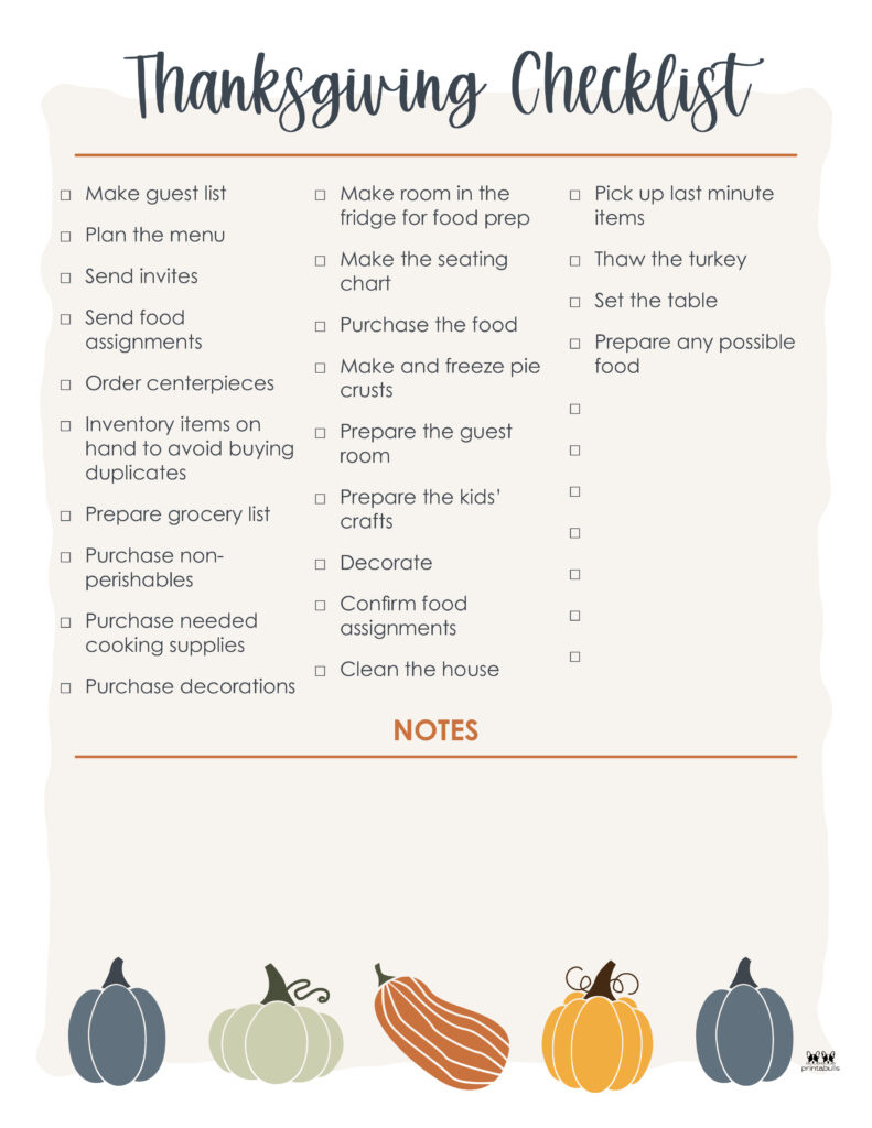 Thanksgiving Shopping Lists &amp;amp; Checklists - 30 Free Printables pertaining to Free Printable Thanksgiving Checklist