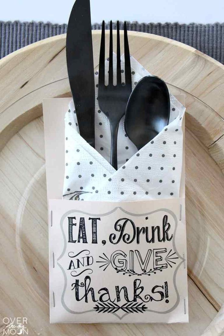 Thanksgiving Silverware Holders inside Thanksgiving Utensil Holder Printable