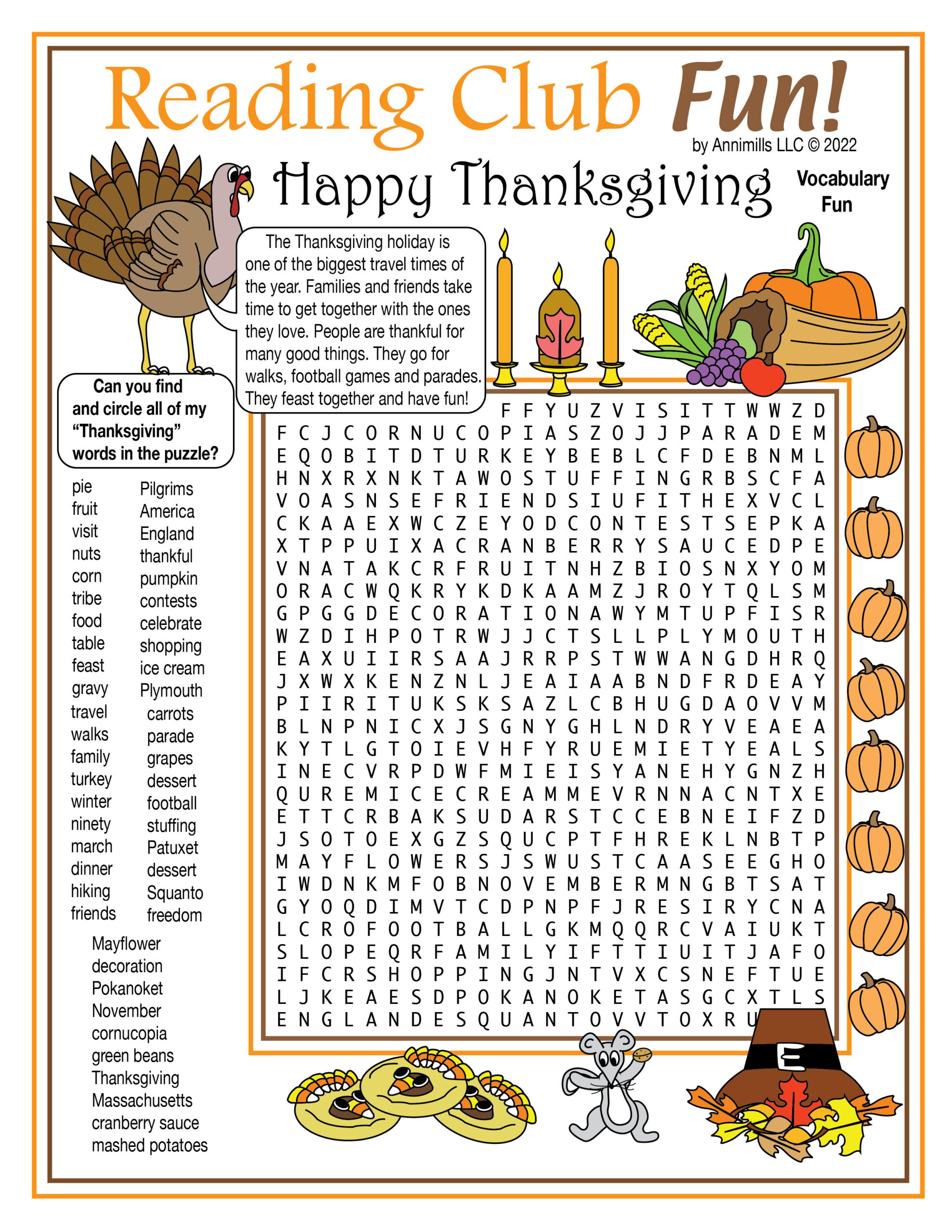 Thanksgiving Then &amp;amp; Now Printable Vocabulary Word Search Puzzle intended for Thanksgiving Word Finds Printable