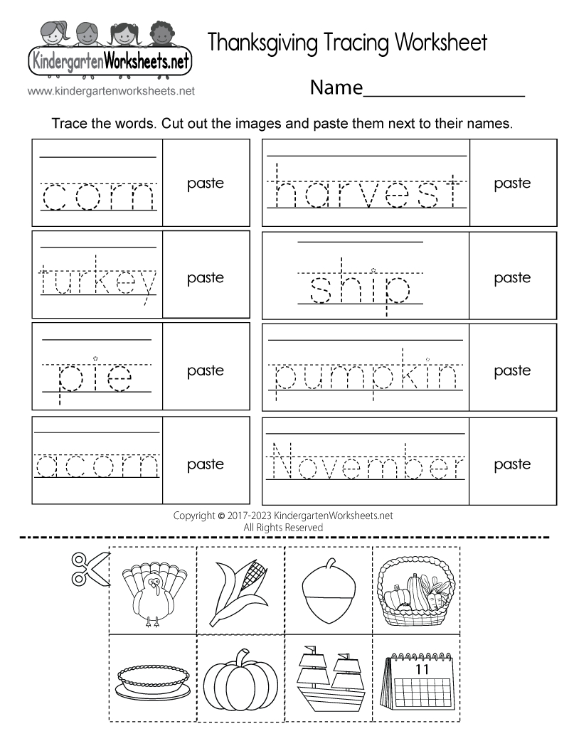 Thanksgiving Tracing Worksheet - Free Printable, Digital, &amp;amp; Pdf within Thanksgiving Grammar Worksheets Free