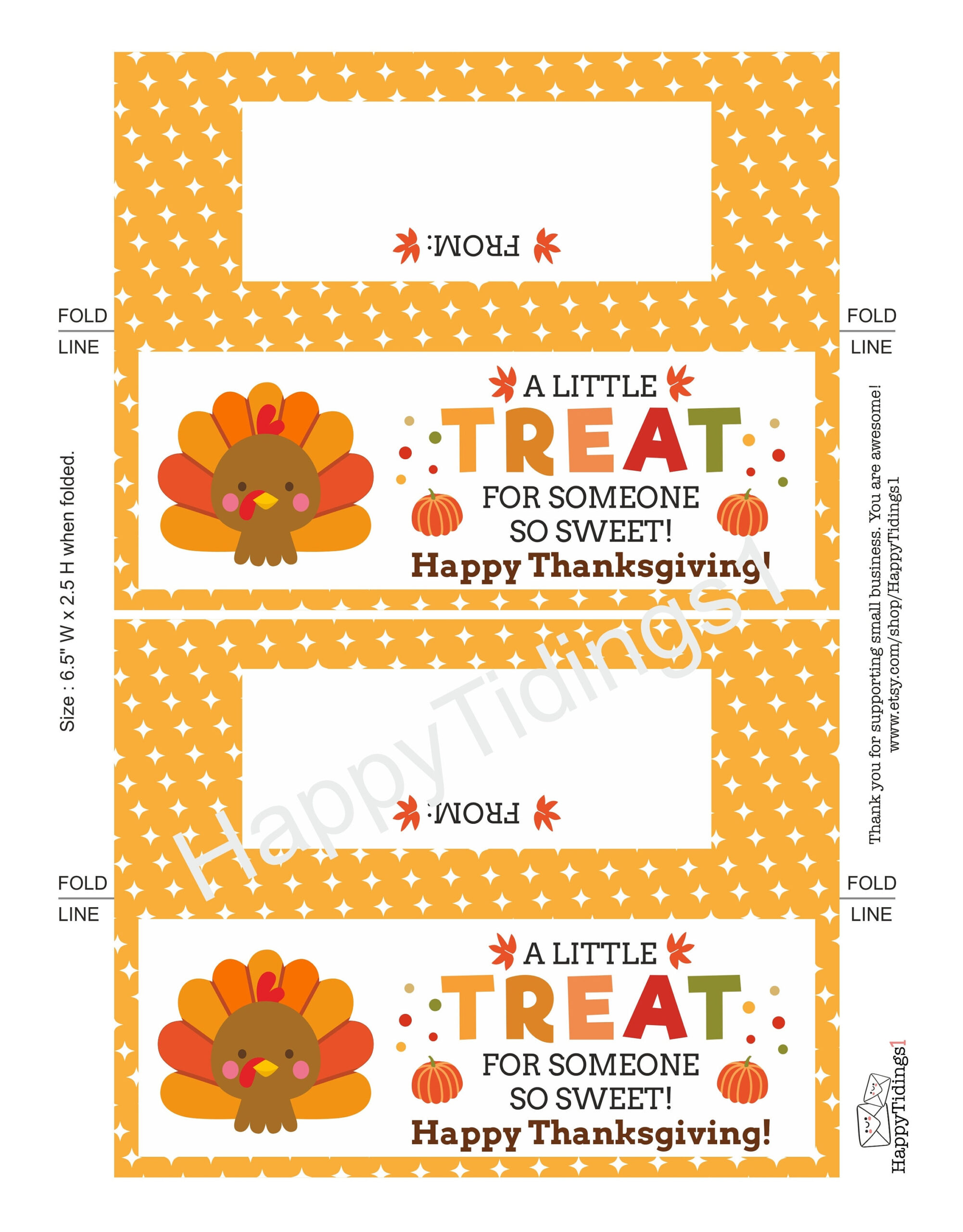 Thanksgiving Treat Bag Topper Printable / Thanksgiving Bag Topper regarding Free Printable Thanksgiving Treat Bag Toppers