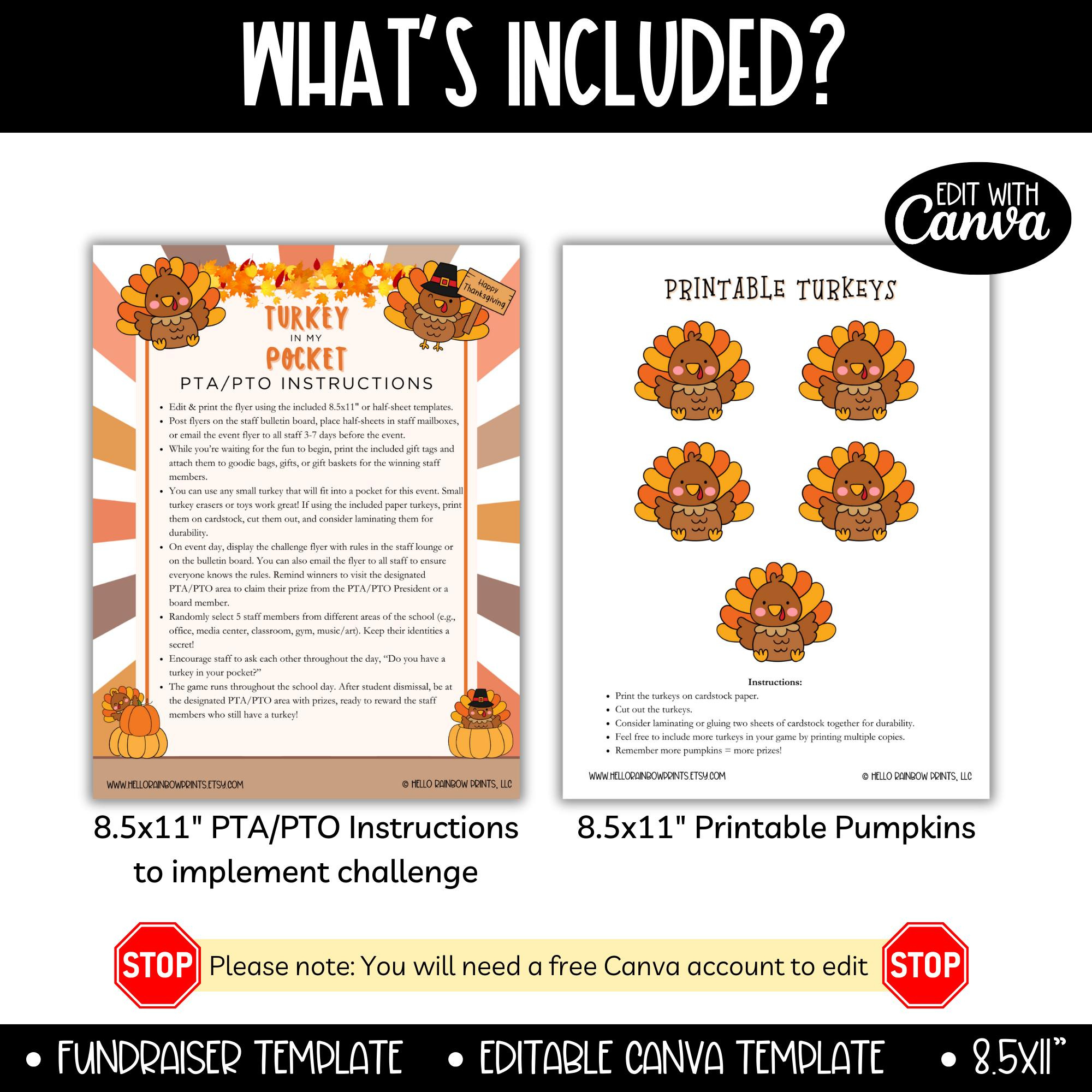 Thanksgiving Turkey Office Work Pocket Game Printable, Fall Team within Turkey in Your Pocket Game Rules Printable
