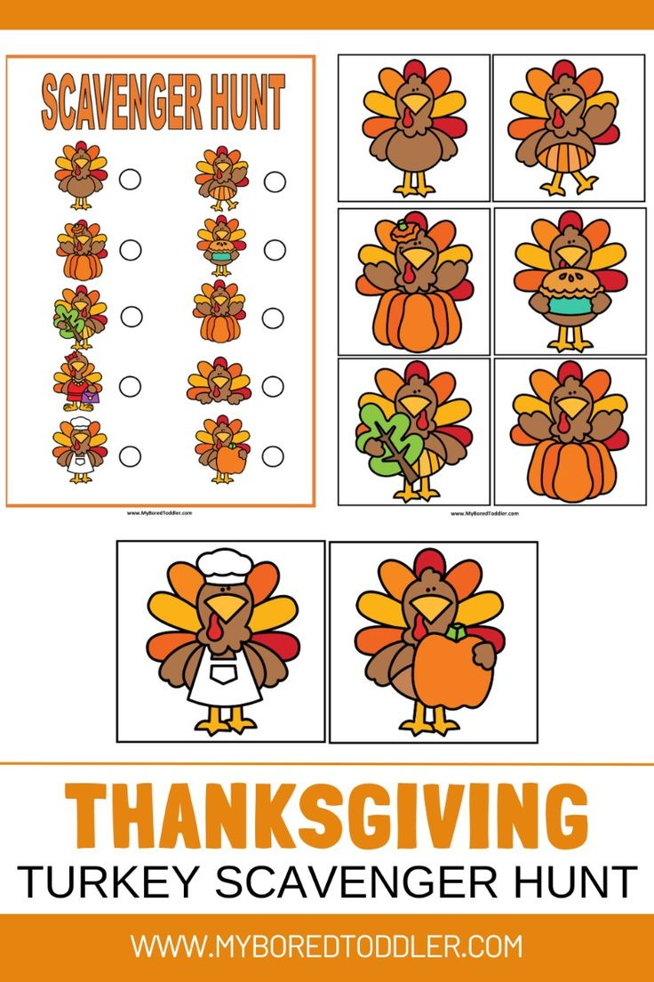 Thanksgiving Turkey Scavenger Hunt For Toddlers &amp;amp; Preschoolers regarding Turkey Scavenger Hunt Printable