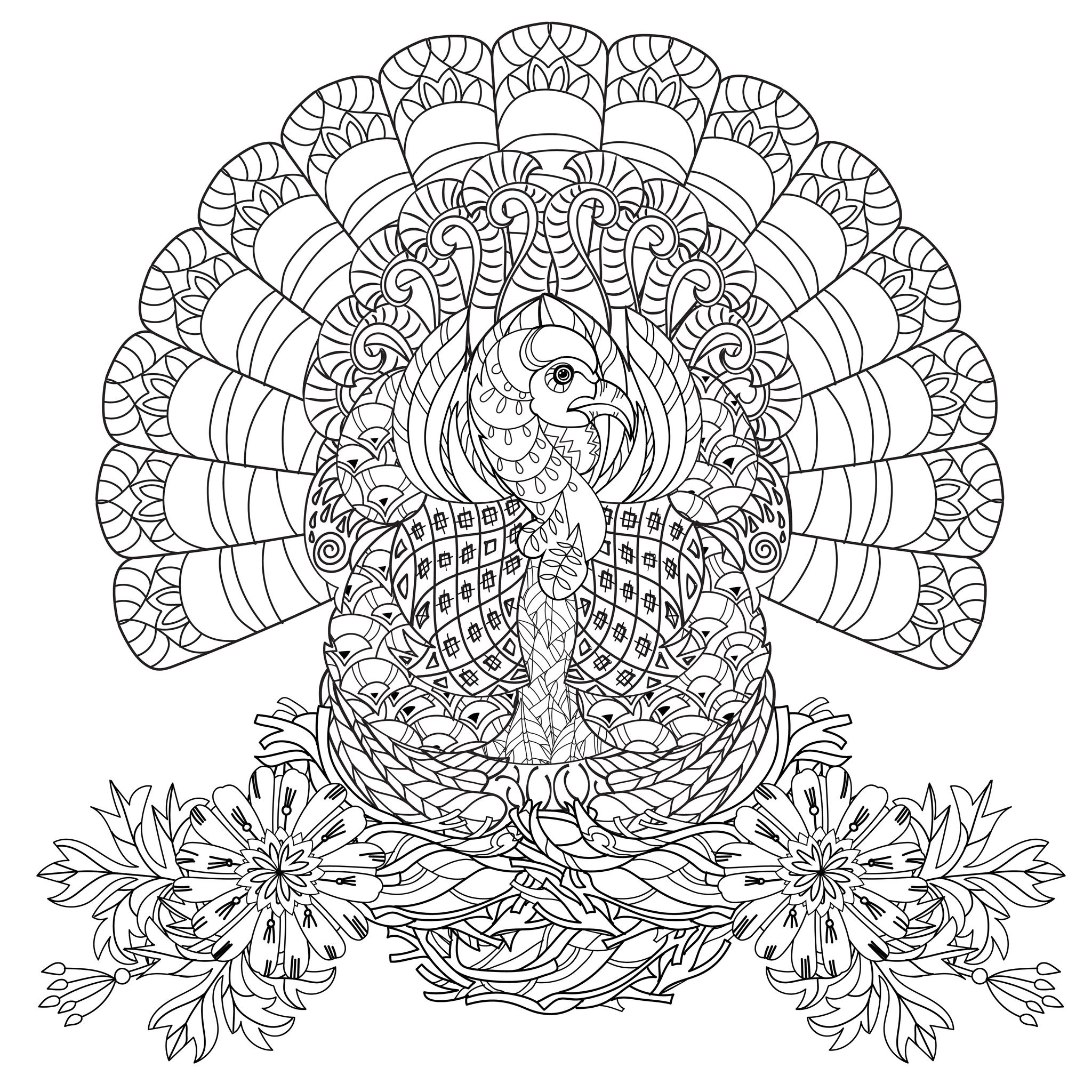 Thanksgiving Turkey - Thanksgiving Coloring Pages For Adults throughout Thanksgiving Coloring Pages Printable For Adults